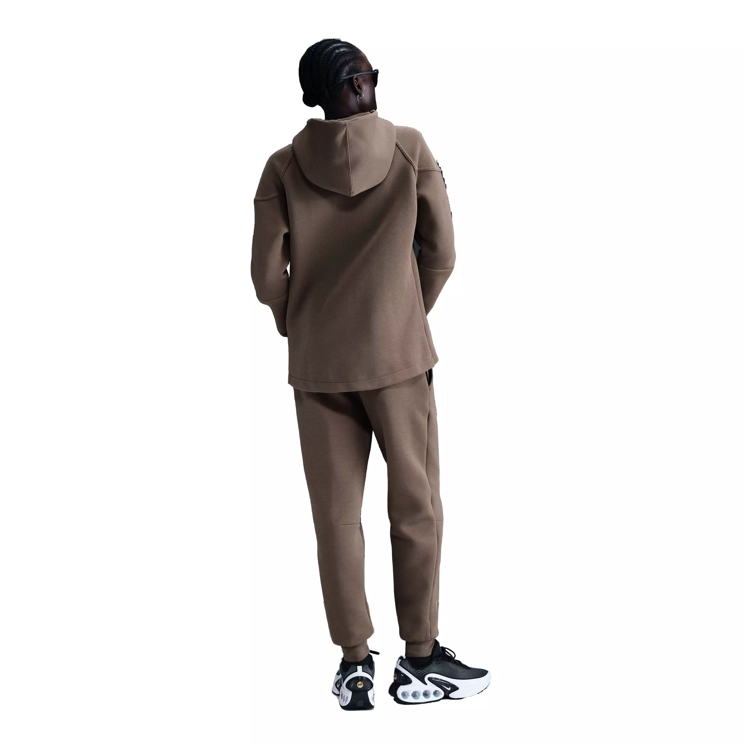 Nike Women's Sportswear Tech Fleece Windrunner Full-Zip Hooded Jacket - Brown - BROWN