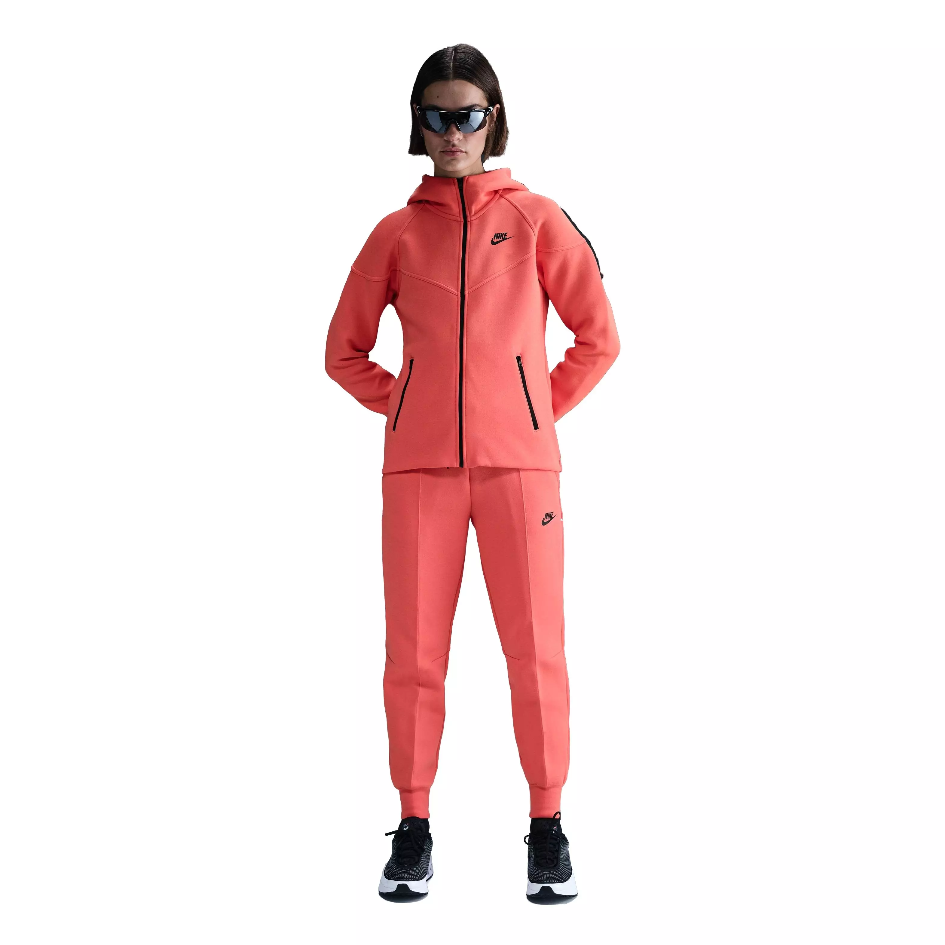 Nike Women's Sportswear Tech Fleece Windrunner Full-Zip Hooded Jacket - Orange - ORANGE