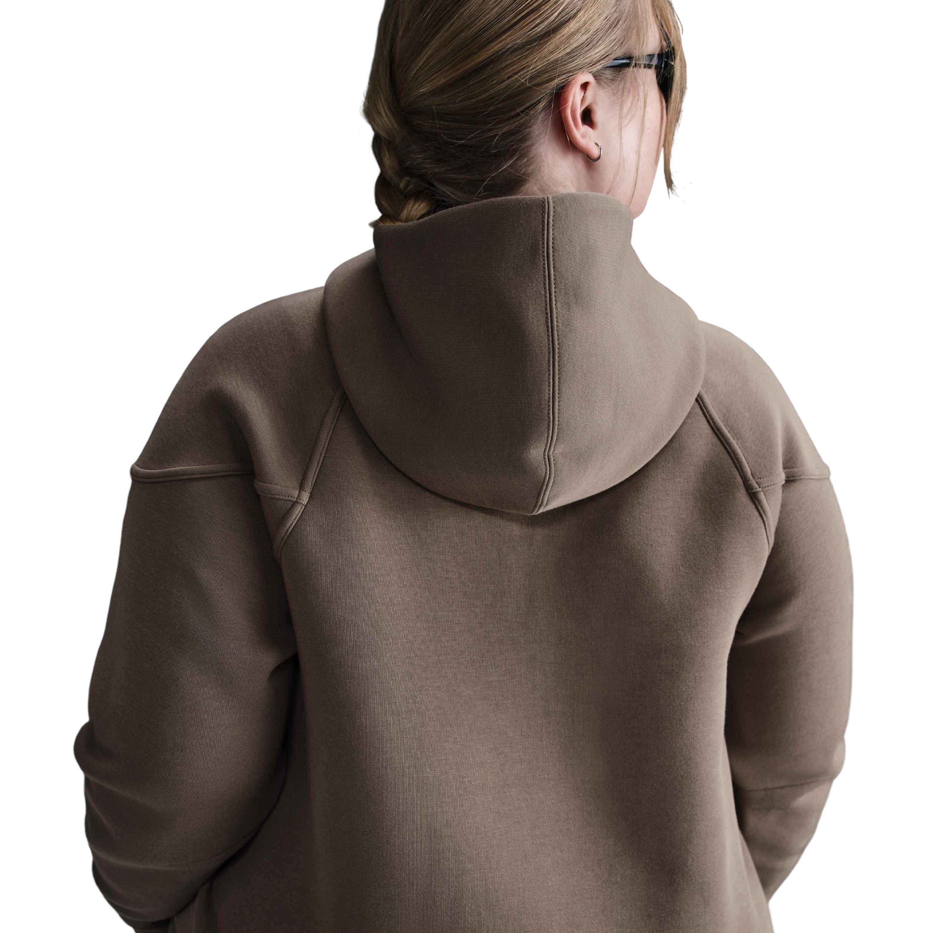 Nike Women's Sportswear Tech Fleece Full-Zip Windrunner Hooded Jacket - Brown - BROWN Thumbnail View 2