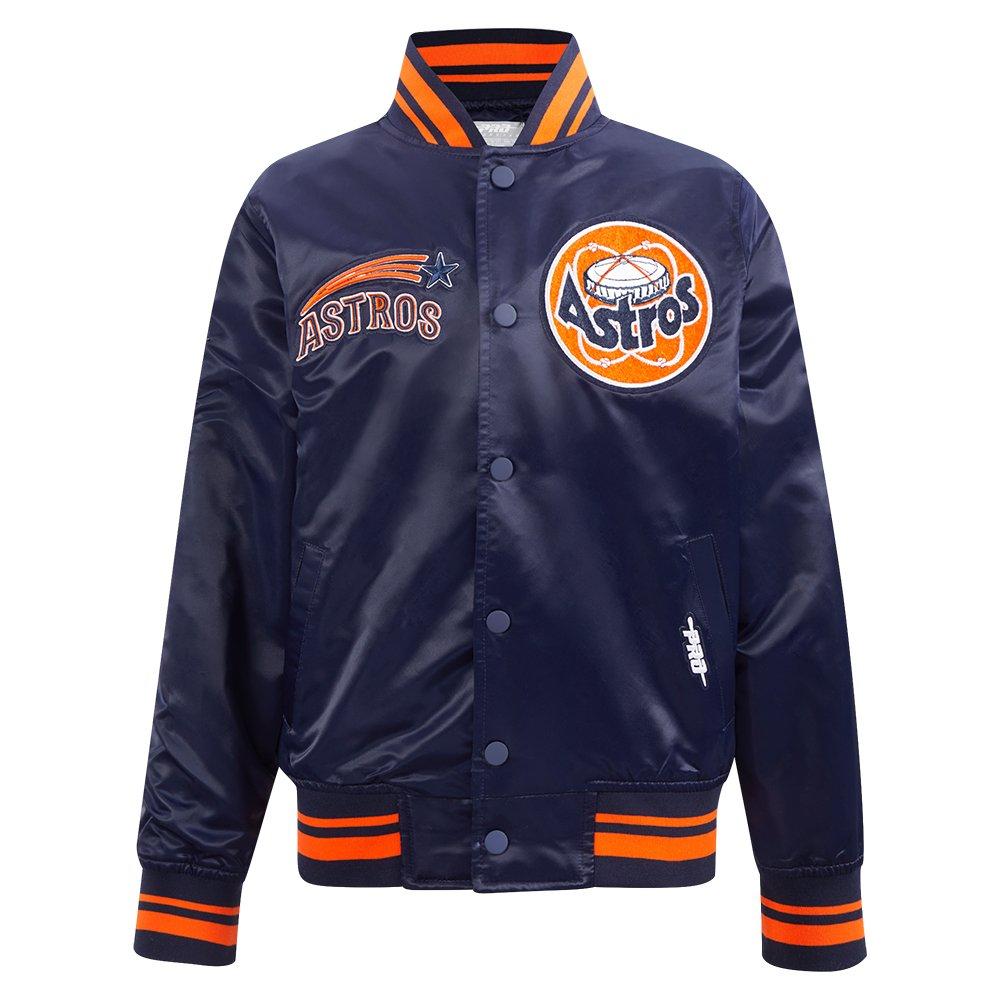 Pro Standard Big Boys' MLB Houston Astros Retro Classic Rib Satin Jacket - Navy - NAVY Thumbnail View 1