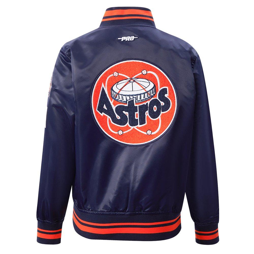Pro Standard MLB Houston Astros Retro Classic Big Boys' Navy Rib Satin Jacket
