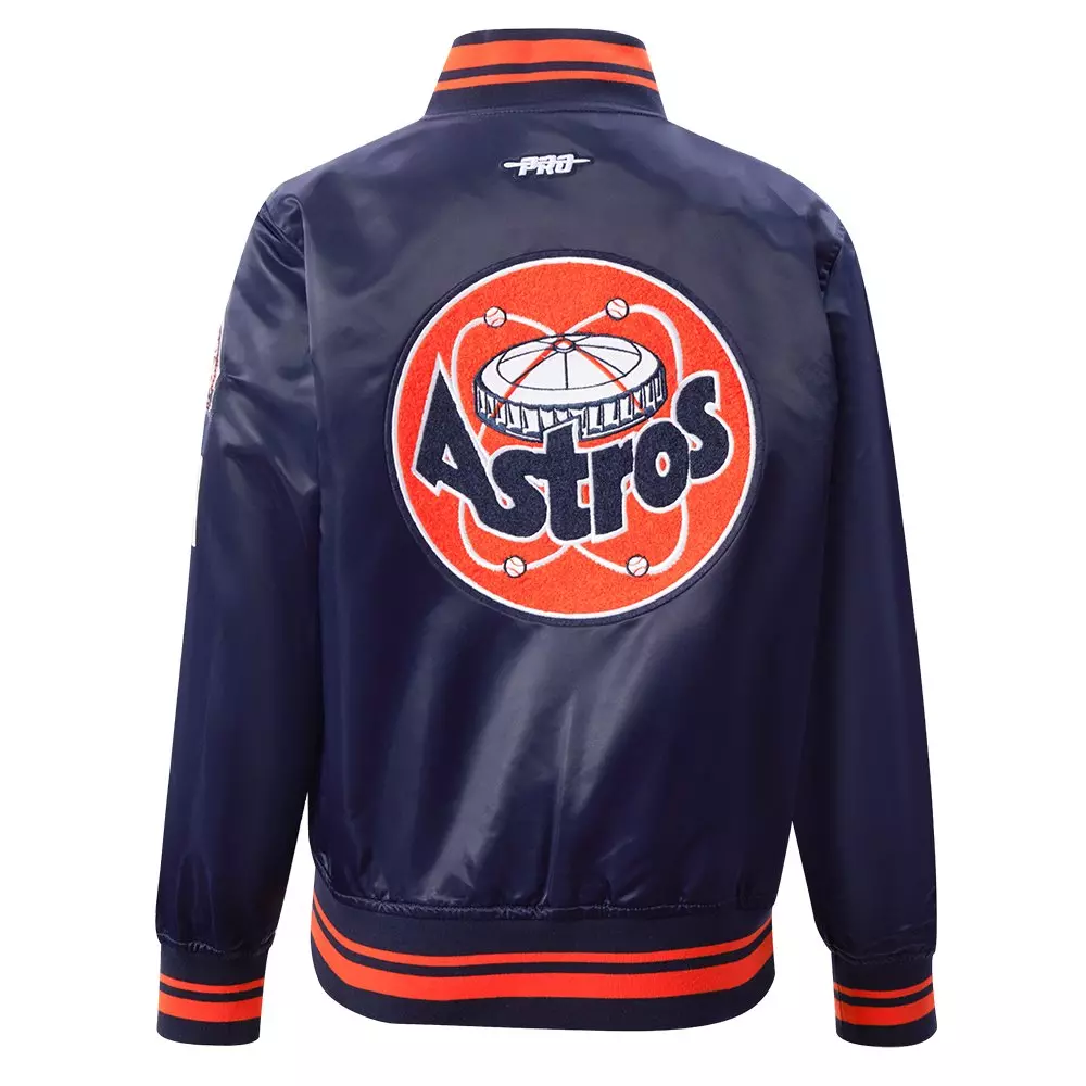 Pro Standard Big Boys' MLB Houston Astros Retro Classic Rib Satin Jacket -Navy - NAVY