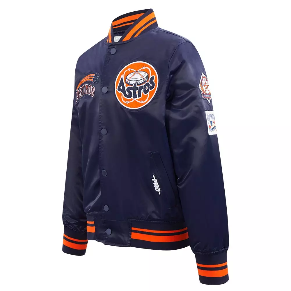 Pro Standard Big Boys' MLB Houston Astros Retro Classic Rib Satin Jacket - Navy - NAVY