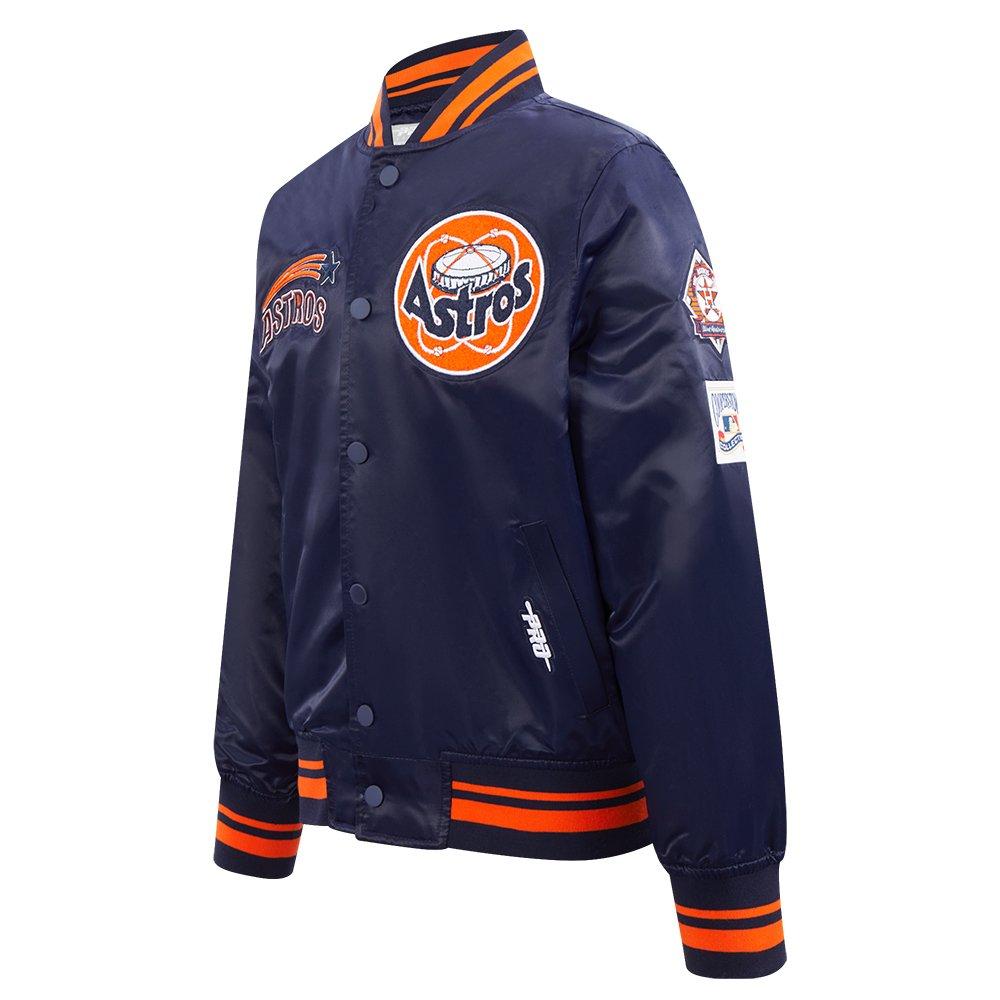 Pro Standard MLB Houston Astros Retro Classic Big Boys' Navy Rib Satin Jacket