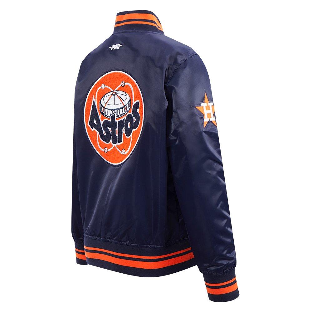 Pro Standard Big Boys' MLB Houston Astros Retro Classic Rib Satin Jacket - Navy - NAVY Thumbnail View 4