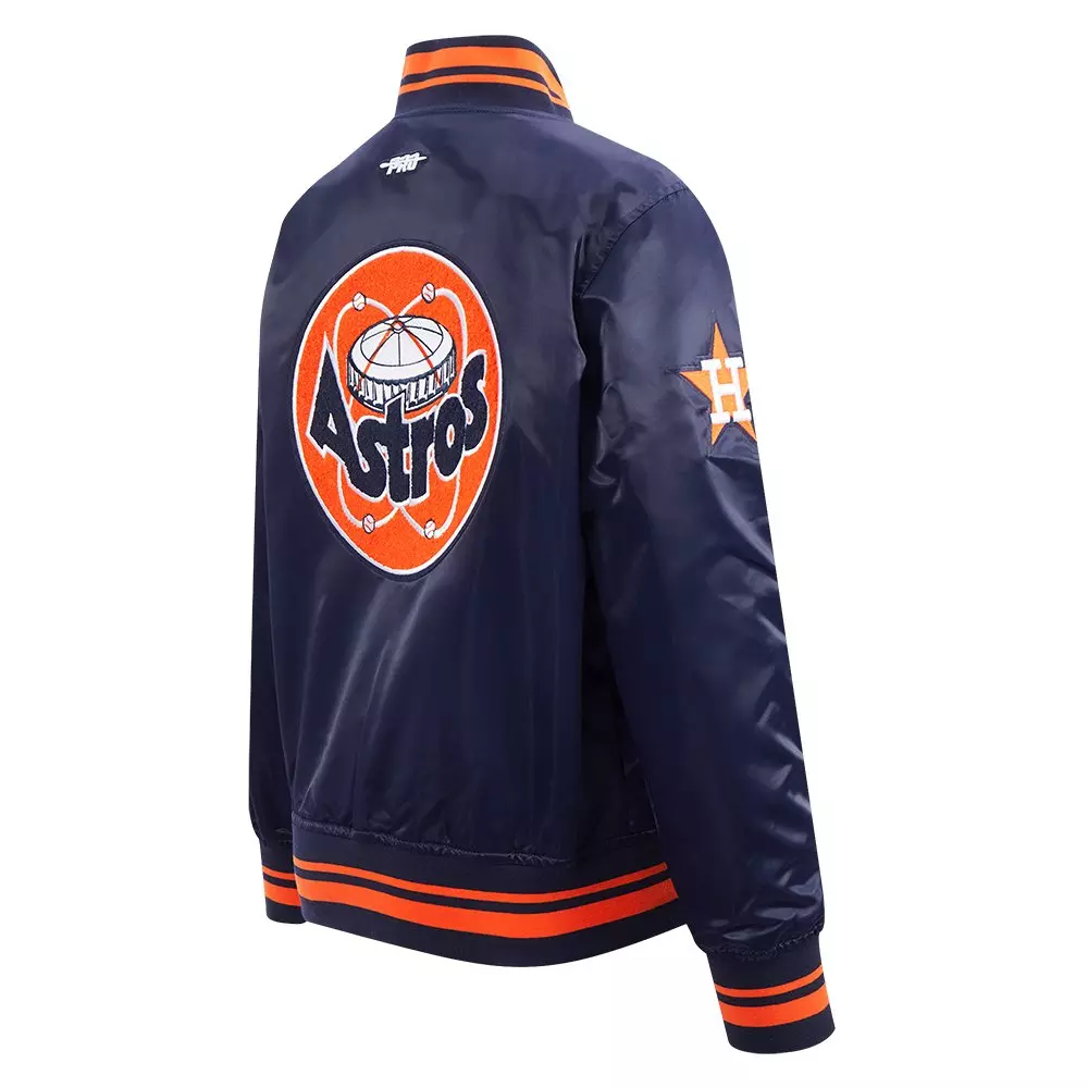 Pro Standard Big Boys' MLB Houston Astros Retro Classic Rib Satin Jacket - Navy - NAVY