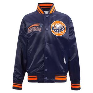 Pro Standard Big Boys' MLB Houston Astros Retro Classic Rib Satin Jacket -Navy