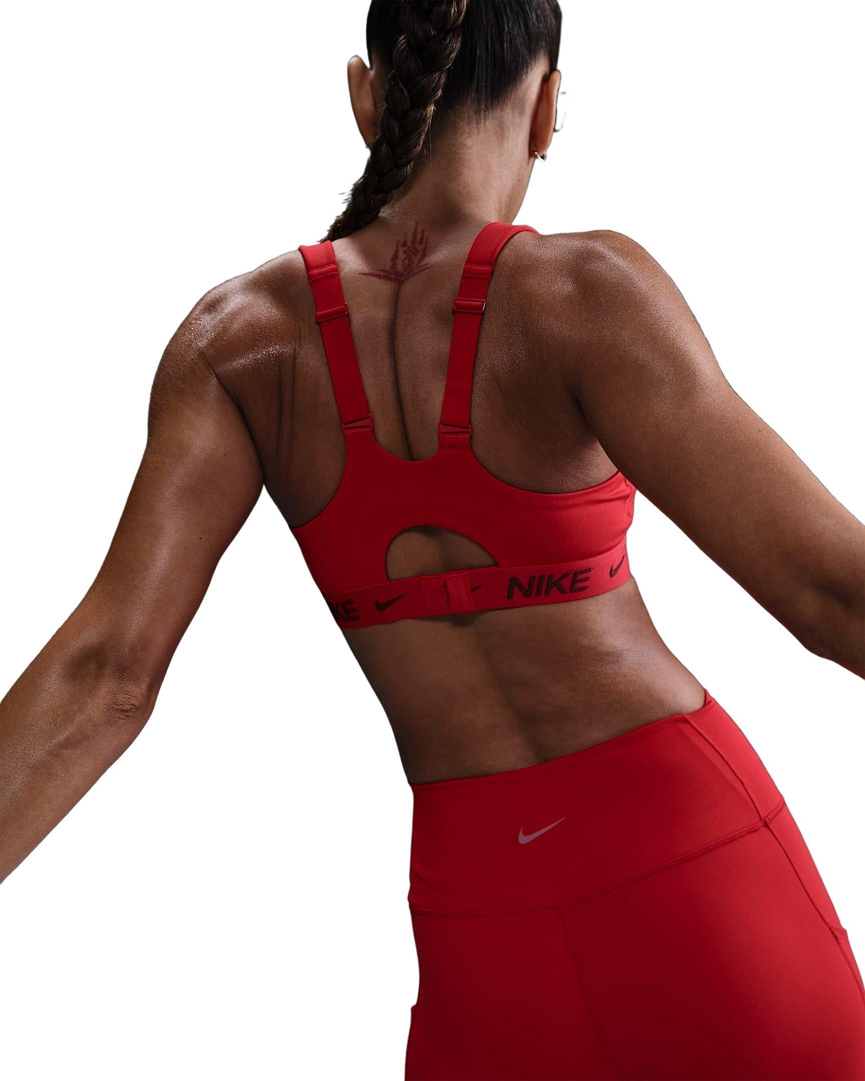 Nike Women's Indy High Support Padded Adjustable Sports Bra - Red - RED Thumbnail View 2