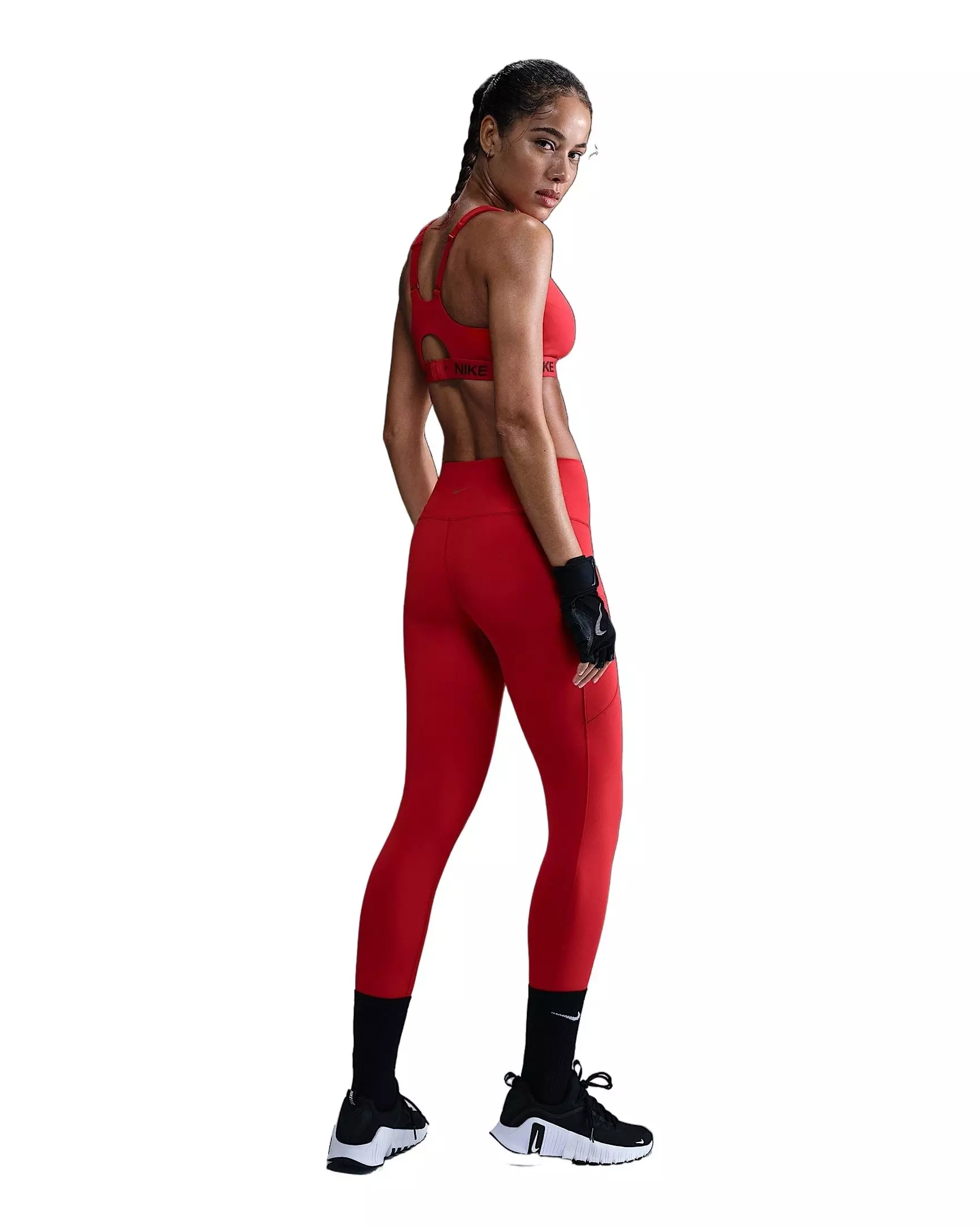 Nike Women's Indy High Support Padded Adjustable Sports Bra - Red - RED