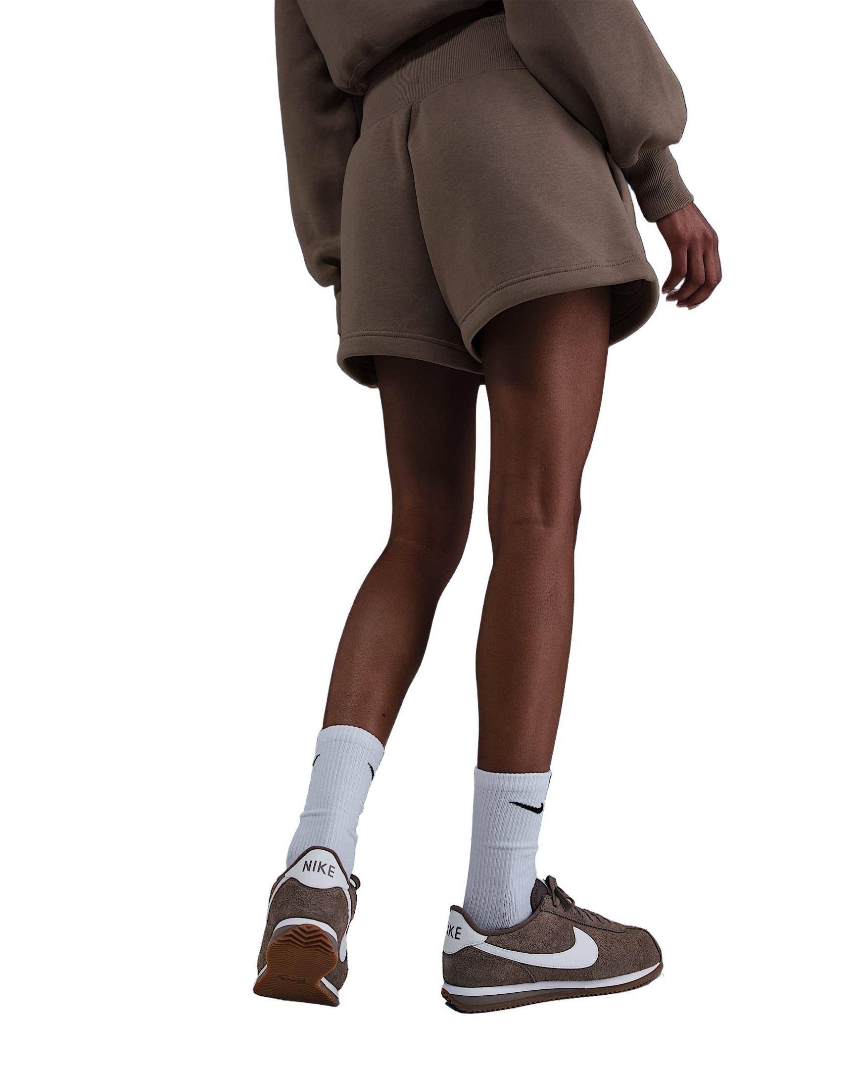 Nike Women's Sportswear Phoenix Fleece High-Waisted Loose Shorts - Brown - BROWN Thumbnail View 2