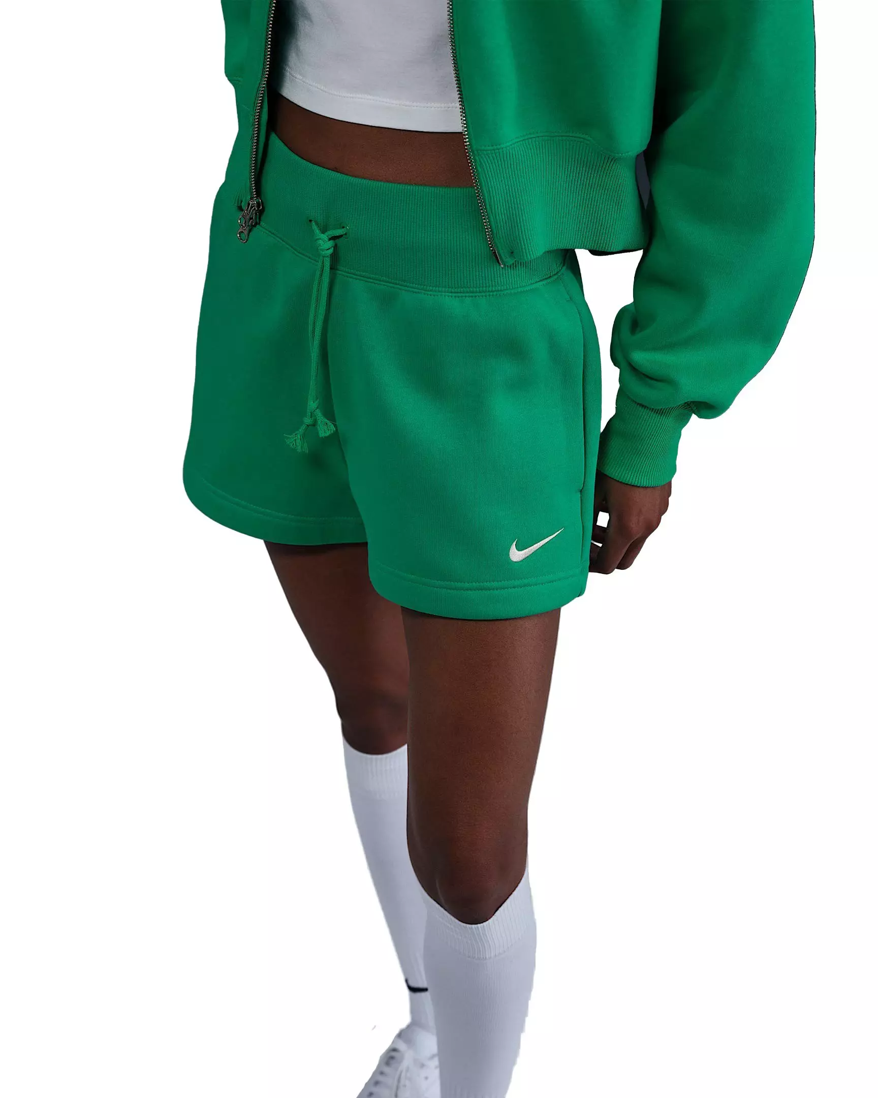 Nike Women's Sportswear Phoenix Fleece High-Waisted Loose Shorts - Green - GREEN