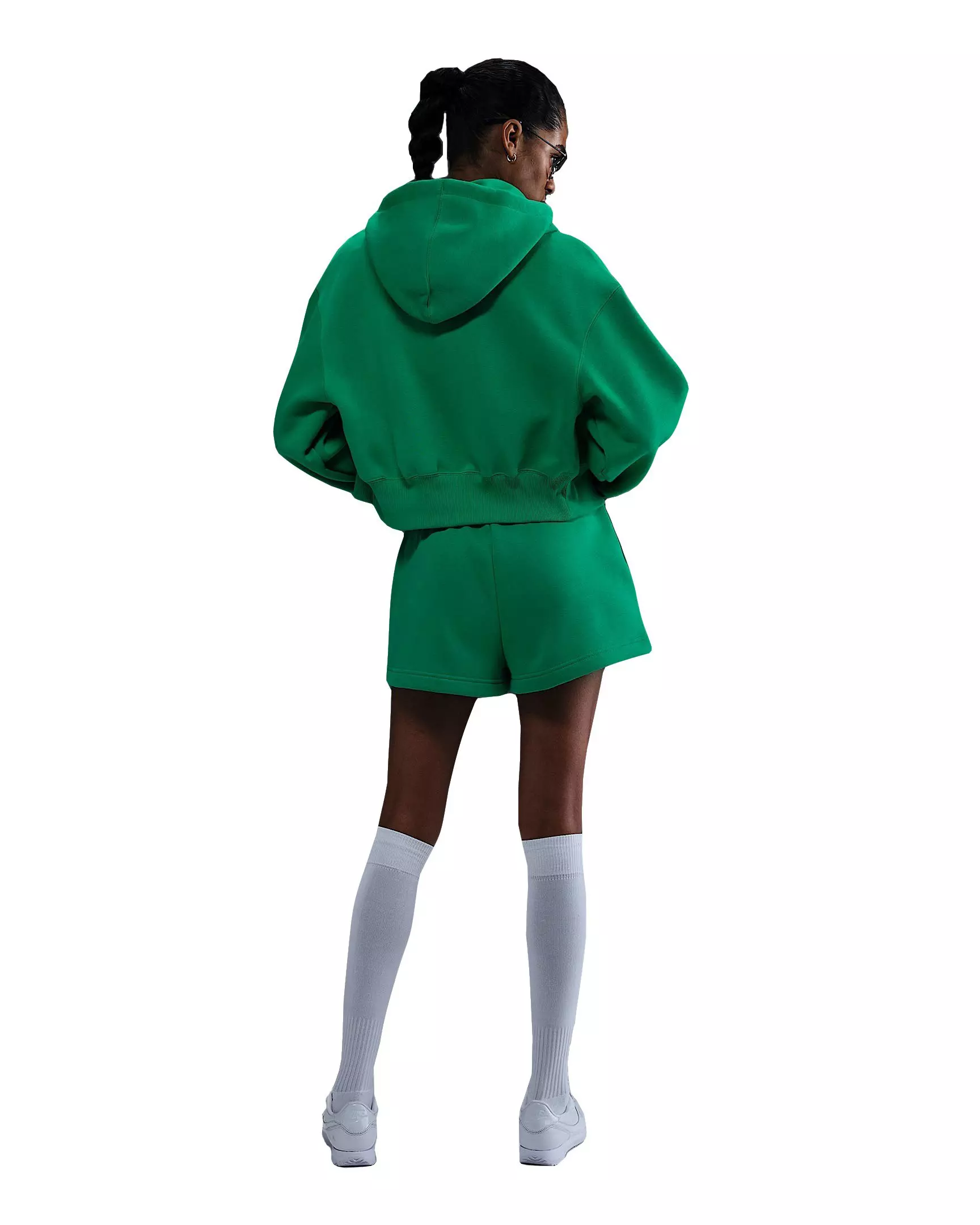 Nike Women's Sportswear Phoenix Fleece High-Waisted Loose Shorts - Green - GREEN