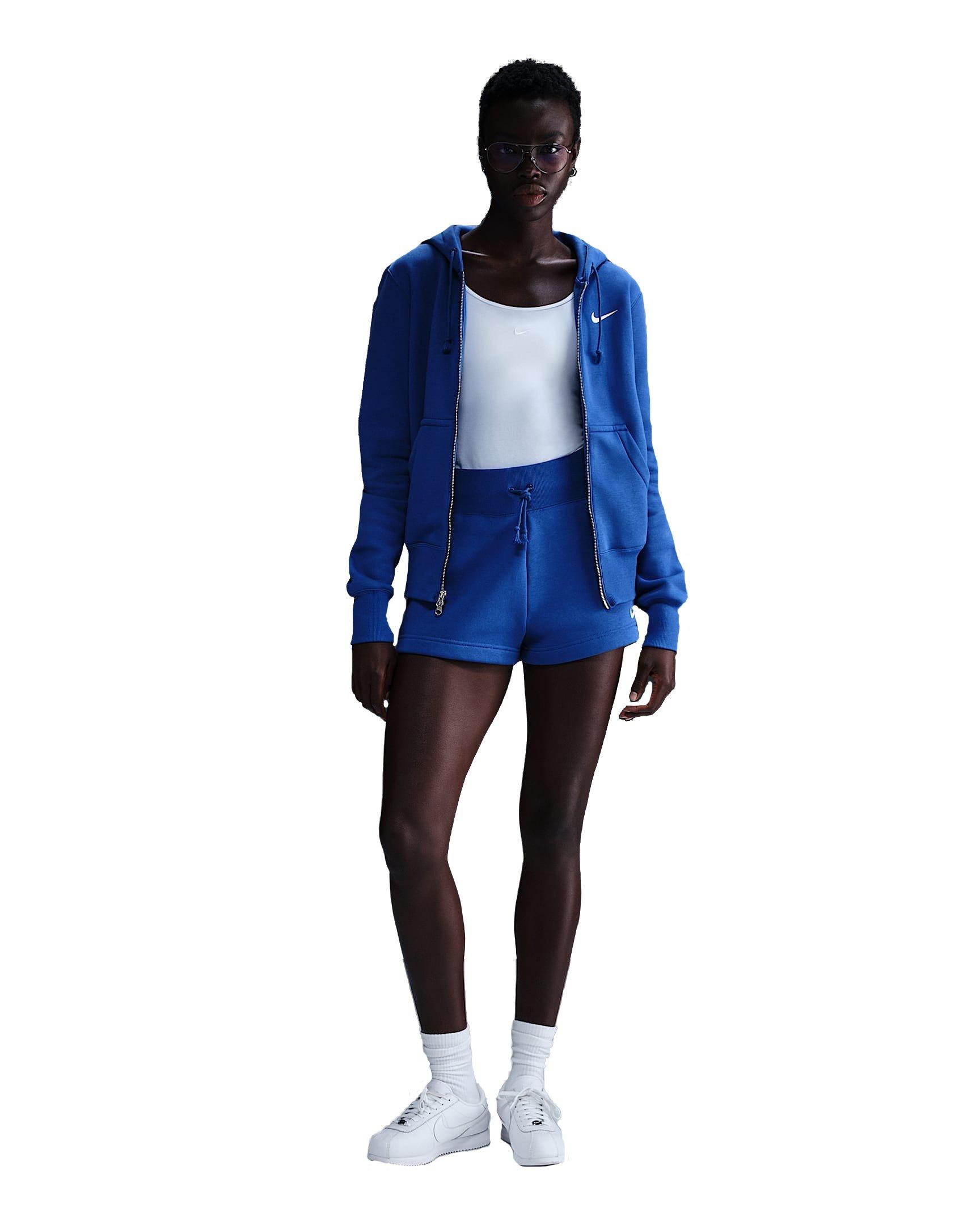 Nike Sportswear Phoenix Fleece Women's Blue High-Waisted Loose Shorts