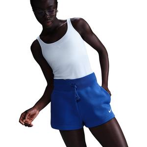 Nike Women's Sportswear Phoenix Fleece High-Waisted Loose Shorts - Blue