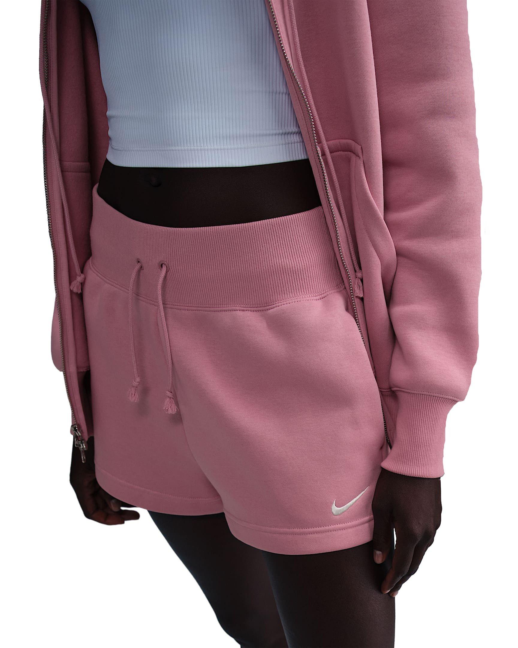 Nike Women's Sportswear Phoenix Fleece High-Waisted Loose Shorts - Pink - PINK