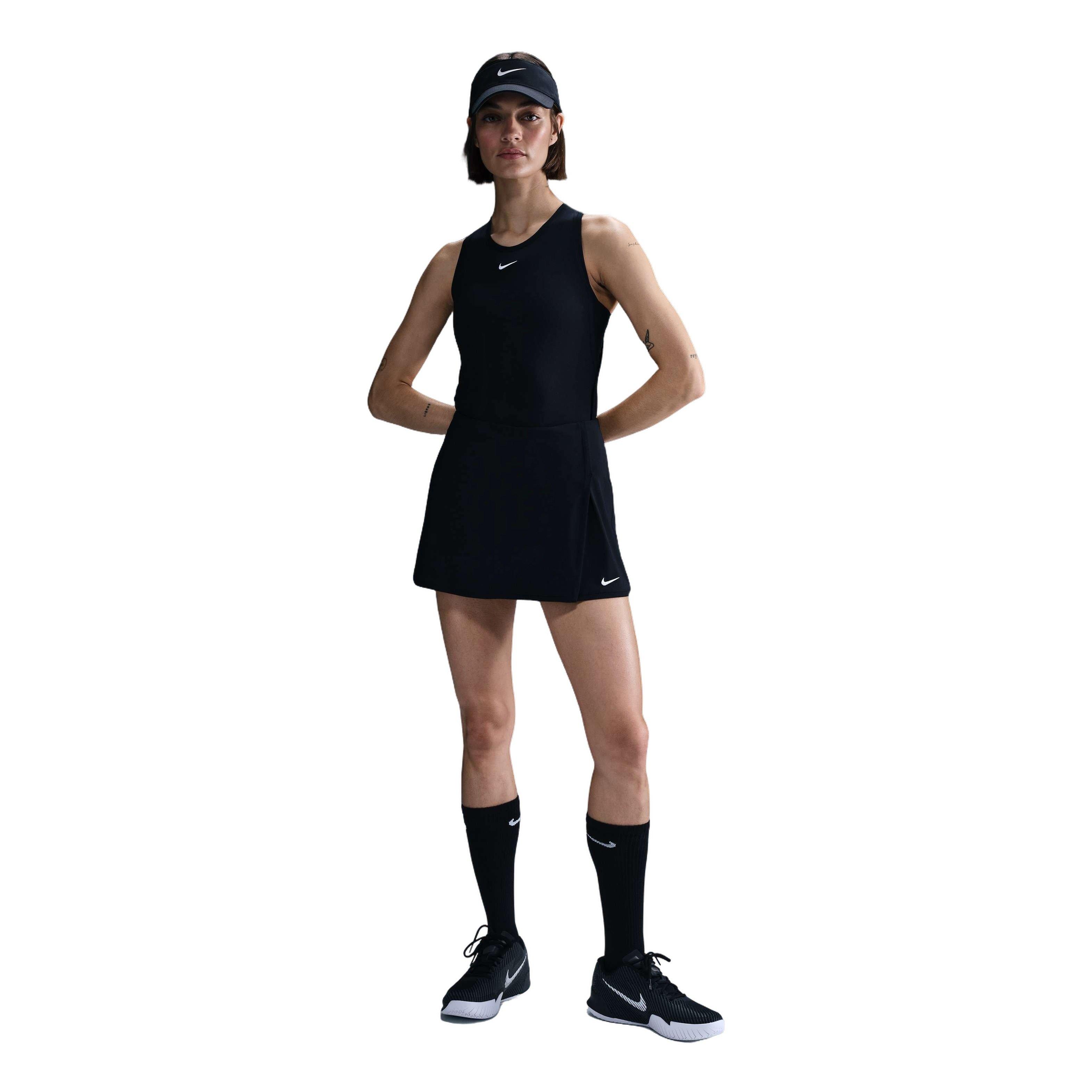 Nike Women's Dri-FIT Victory ​Mid-Rise Straight Tennis Skirt -Black - BLACK Thumbnail View 3