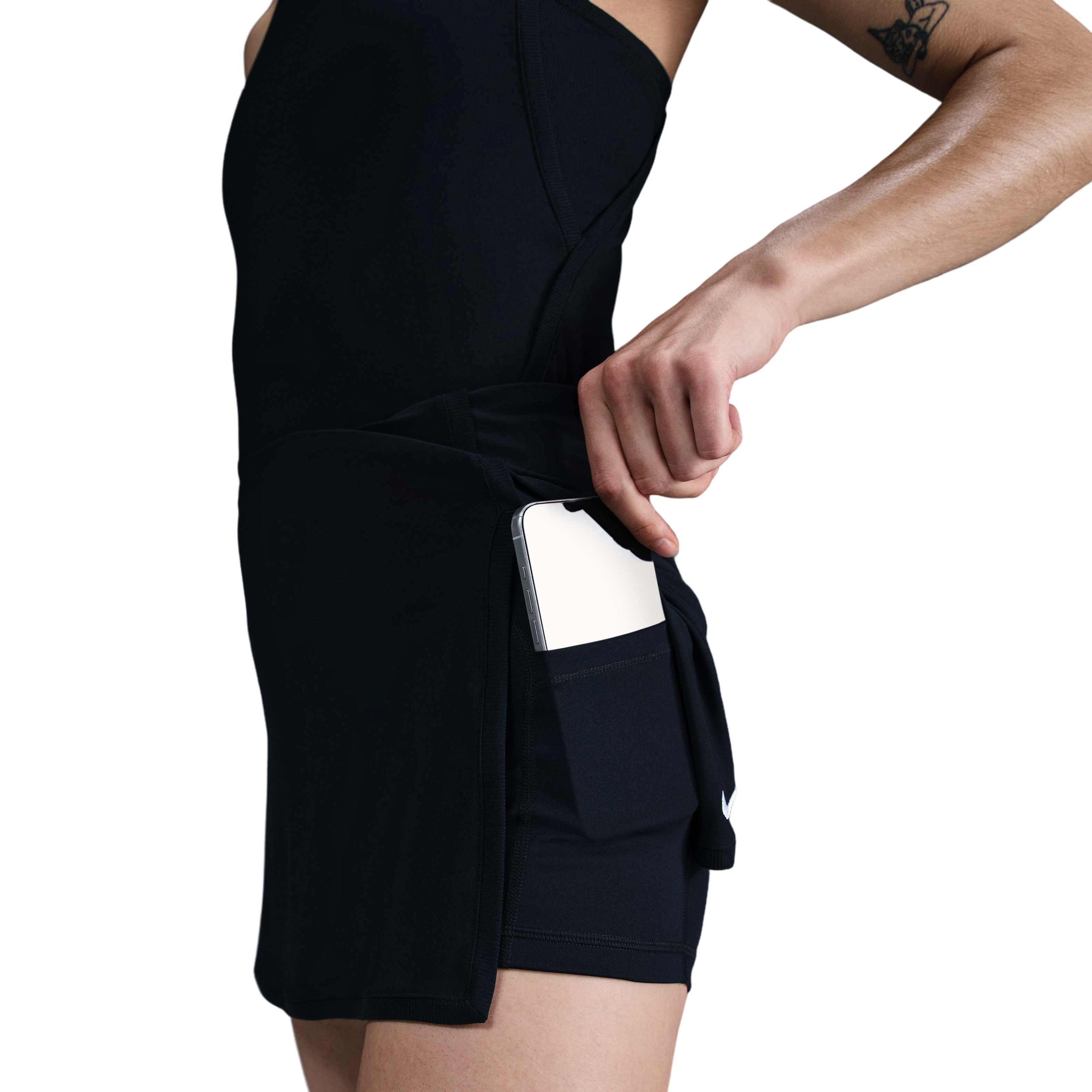 Nike Women's Dri-FIT Victory ​Mid-Rise Straight Tennis Skirt -Black - BLACK Thumbnail View 7