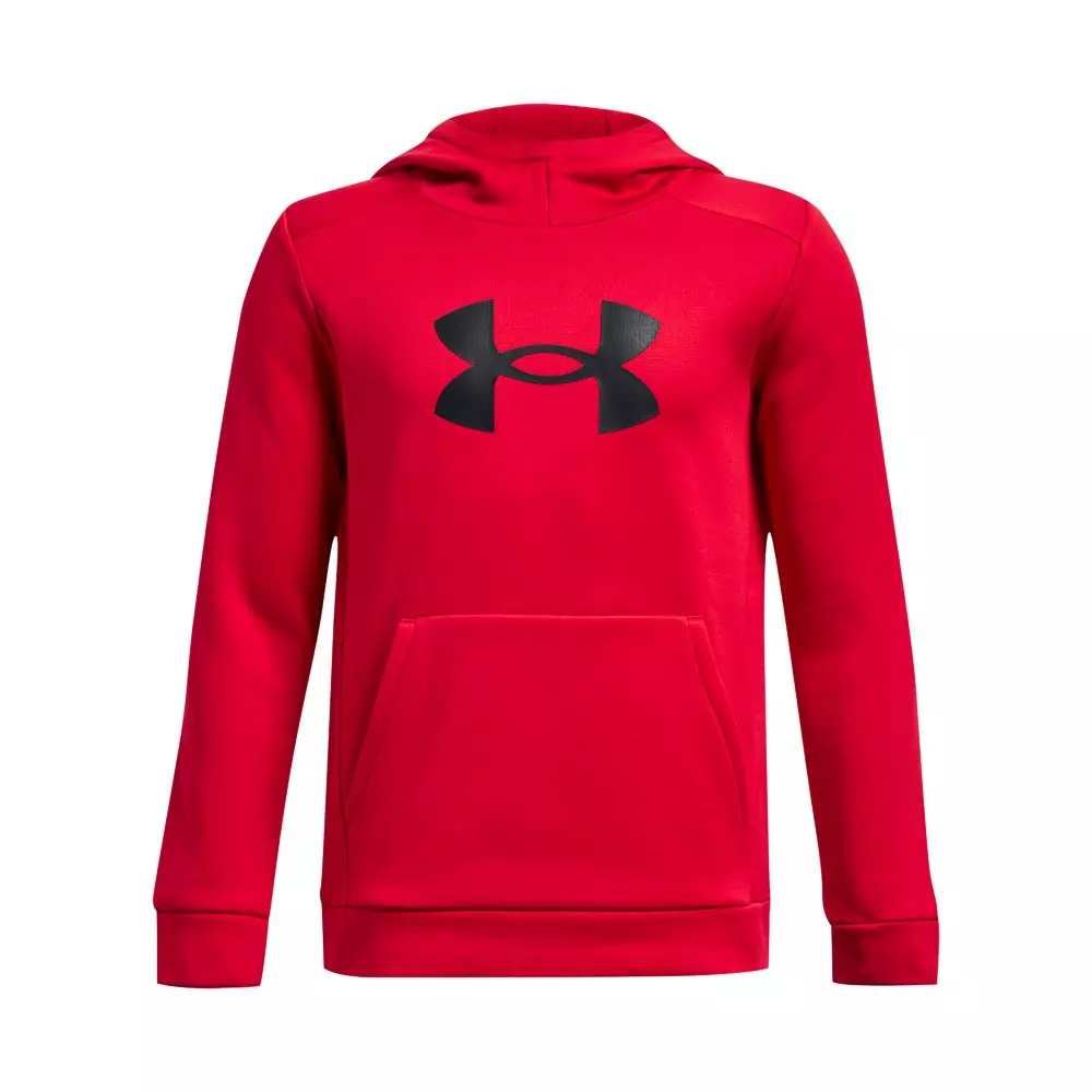 Under Armour Big Boys' Armour Fleece Big Logo Hoodie - Dark Red - DARK RED