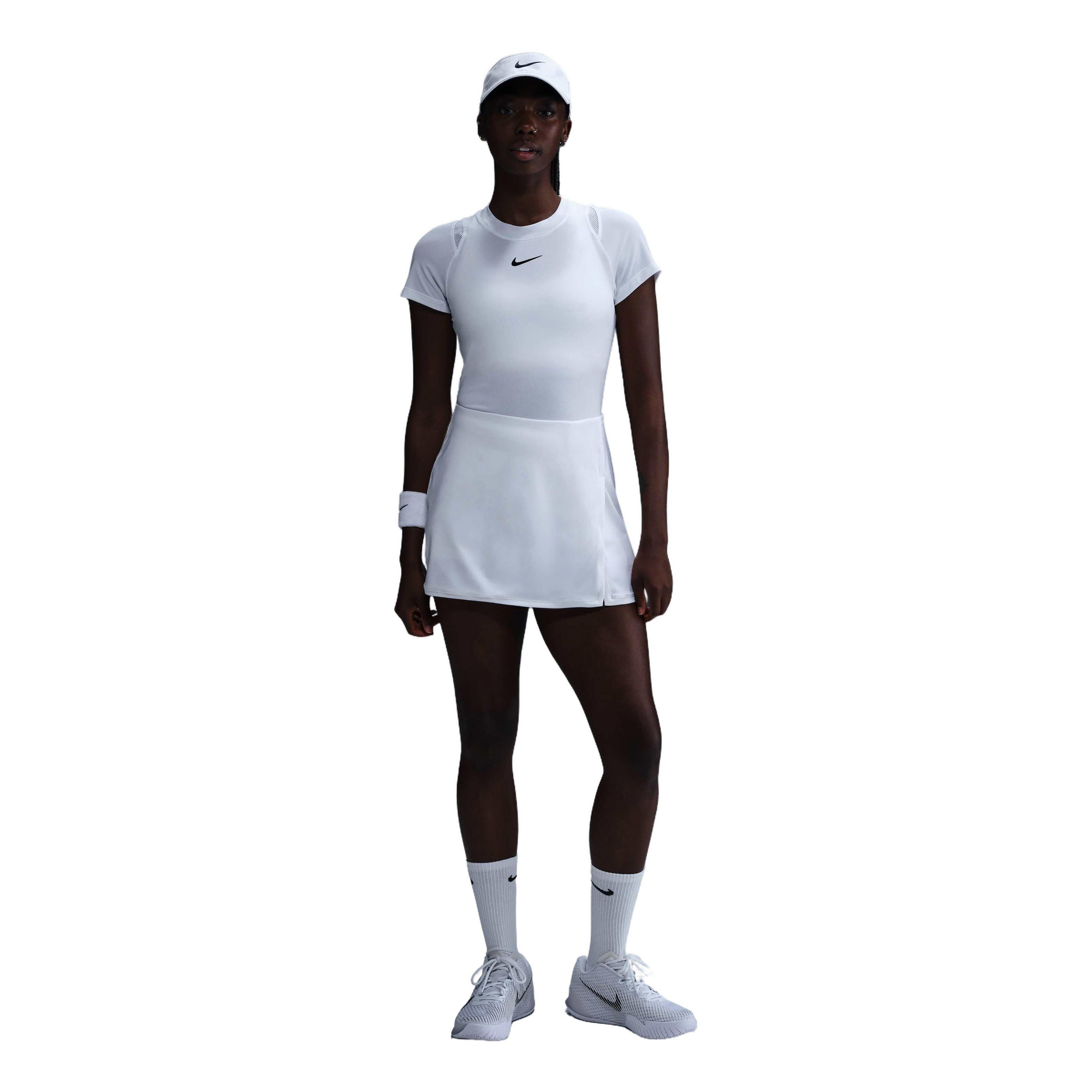 Nike Women's Dri-FIT Victory ​Mid-Rise Straight Tennis Skirt -White - WHITE Thumbnail View 3