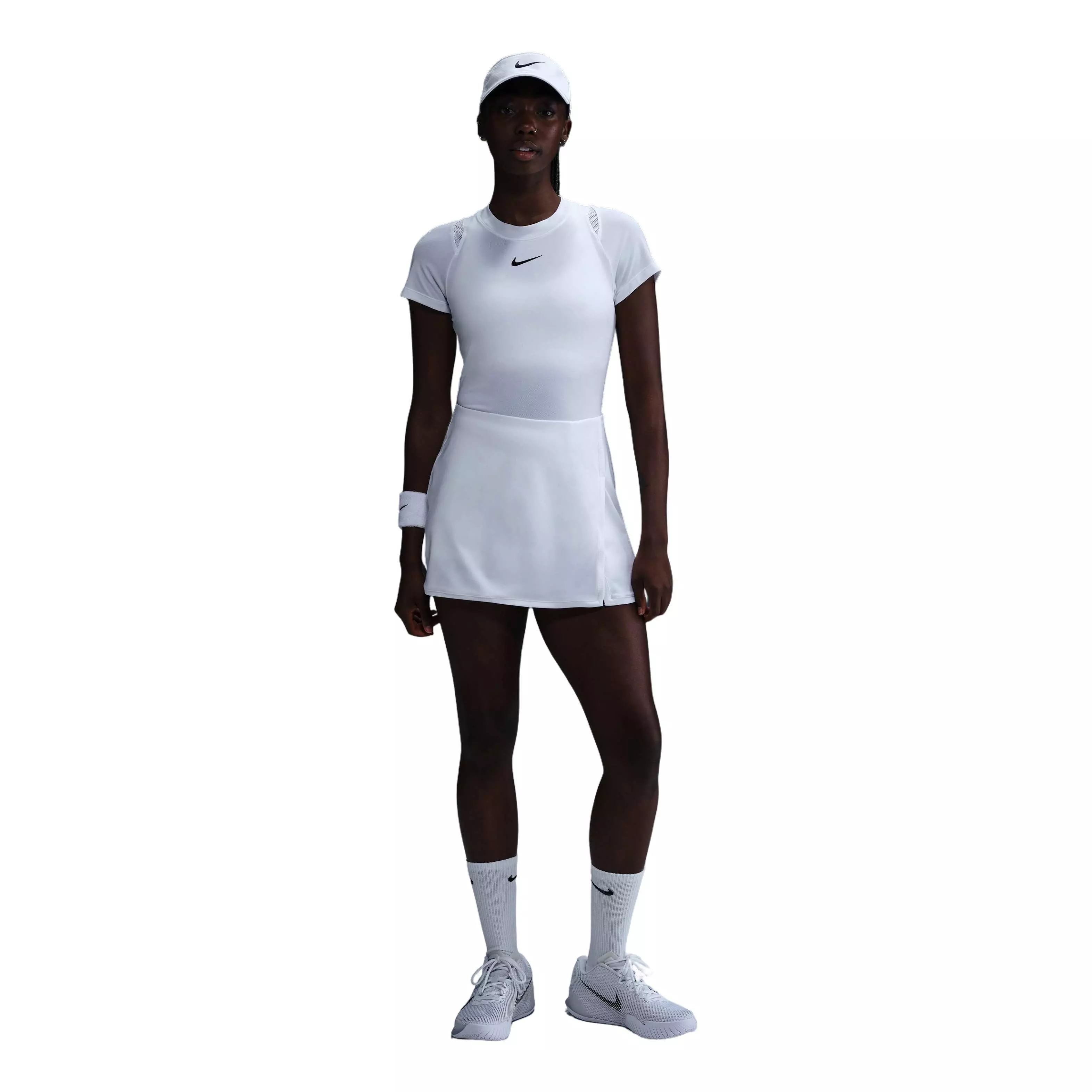 Nike Women's Dri-FIT Victory ​Mid-Rise Straight Tennis Skirt -White - WHITE