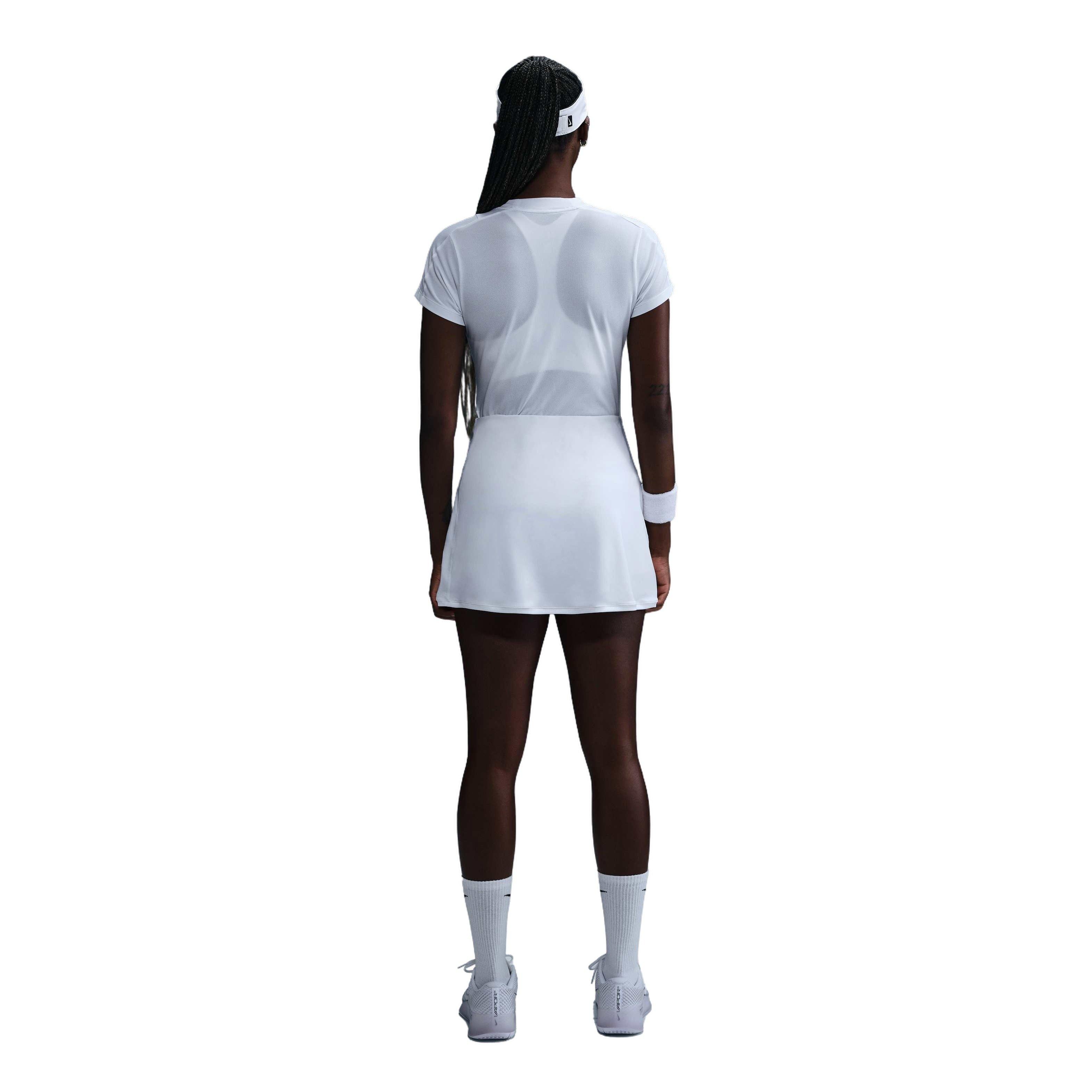 Nike Women's Dri-FIT Victory ​Mid-Rise Straight Tennis Skirt -White - WHITE Thumbnail View 4