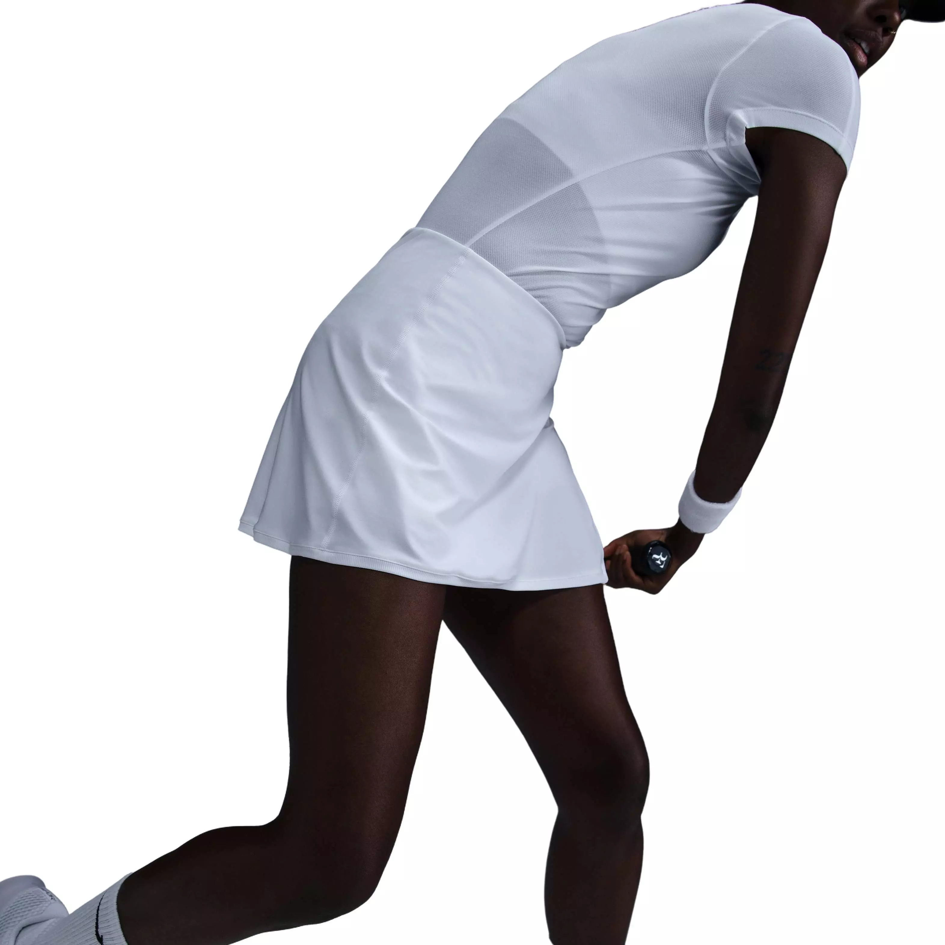 Nike Women's Dri-FIT Victory ​Mid-Rise Straight Tennis Skirt -White - WHITE