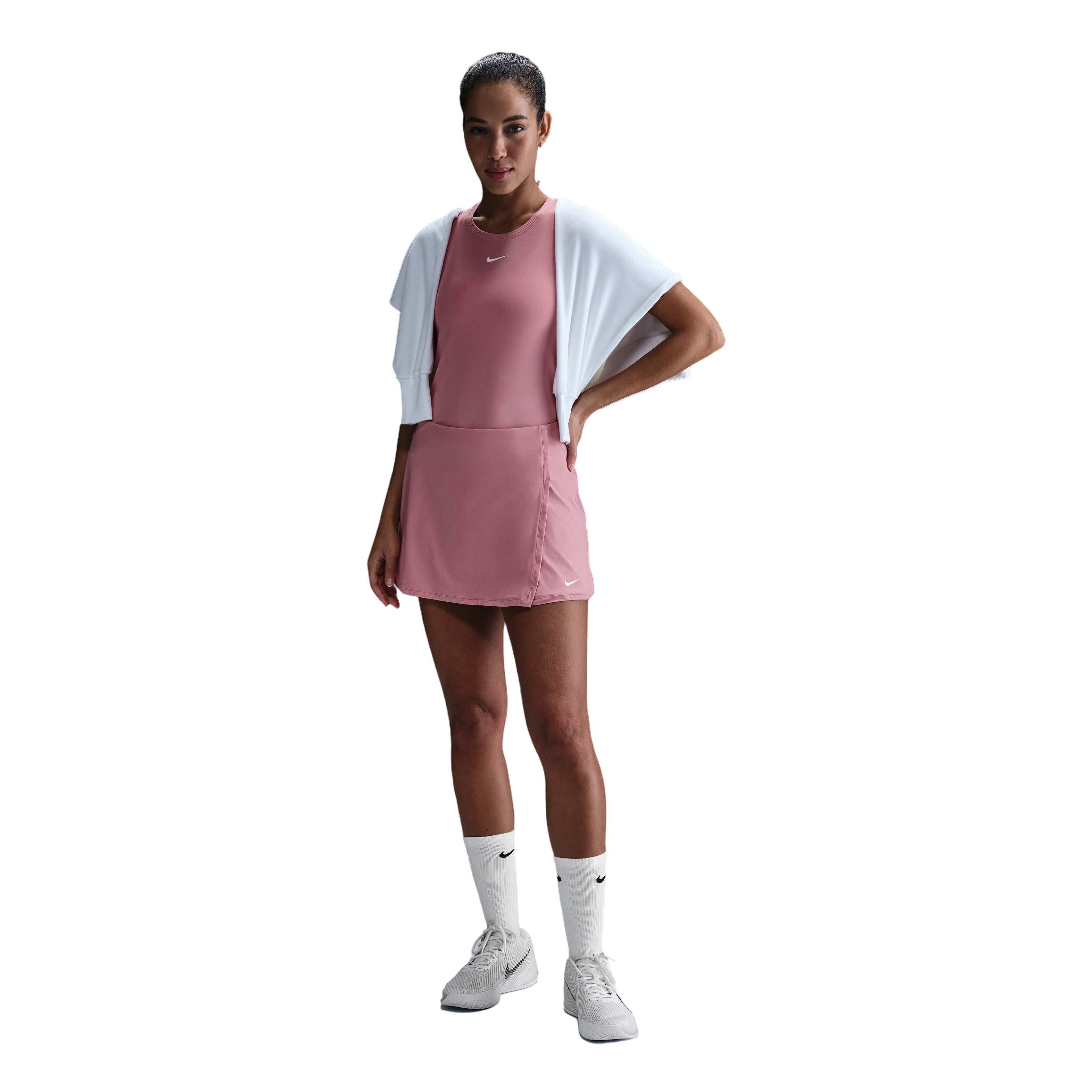 Nike Dri-FIT Victory​ Mid-Rise​ Straight Women's Pink Tennis Skirt