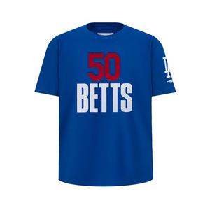 Pro Standard Big Boys' MLB LA Dodgers Mookie Betts #50 Classic Player Name and Number SS Top -Blue