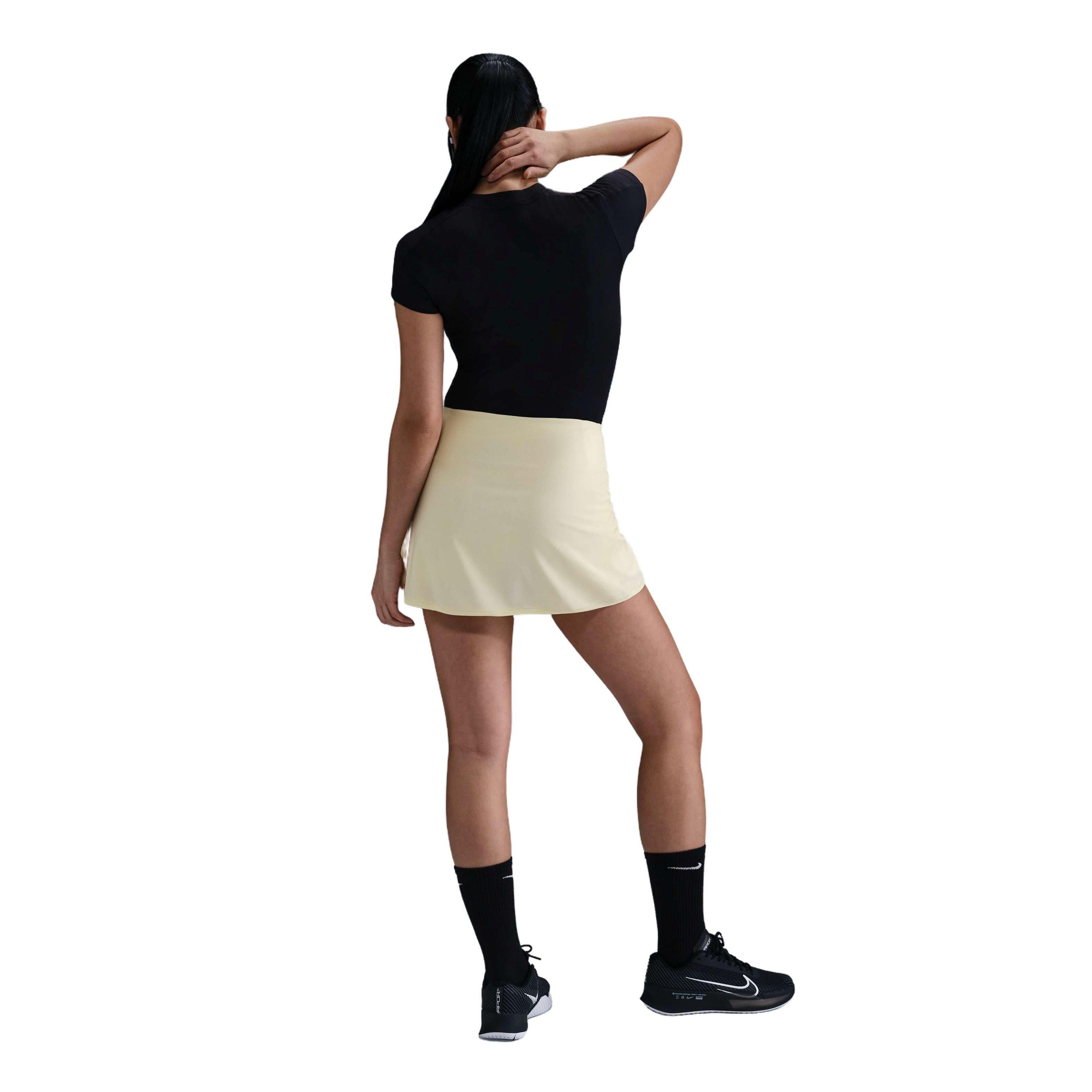 Nike Women's Dri-FIT Victory ​Mid-Rise Straight Tennis Skirt -Yellow - YELLOW Thumbnail View 4