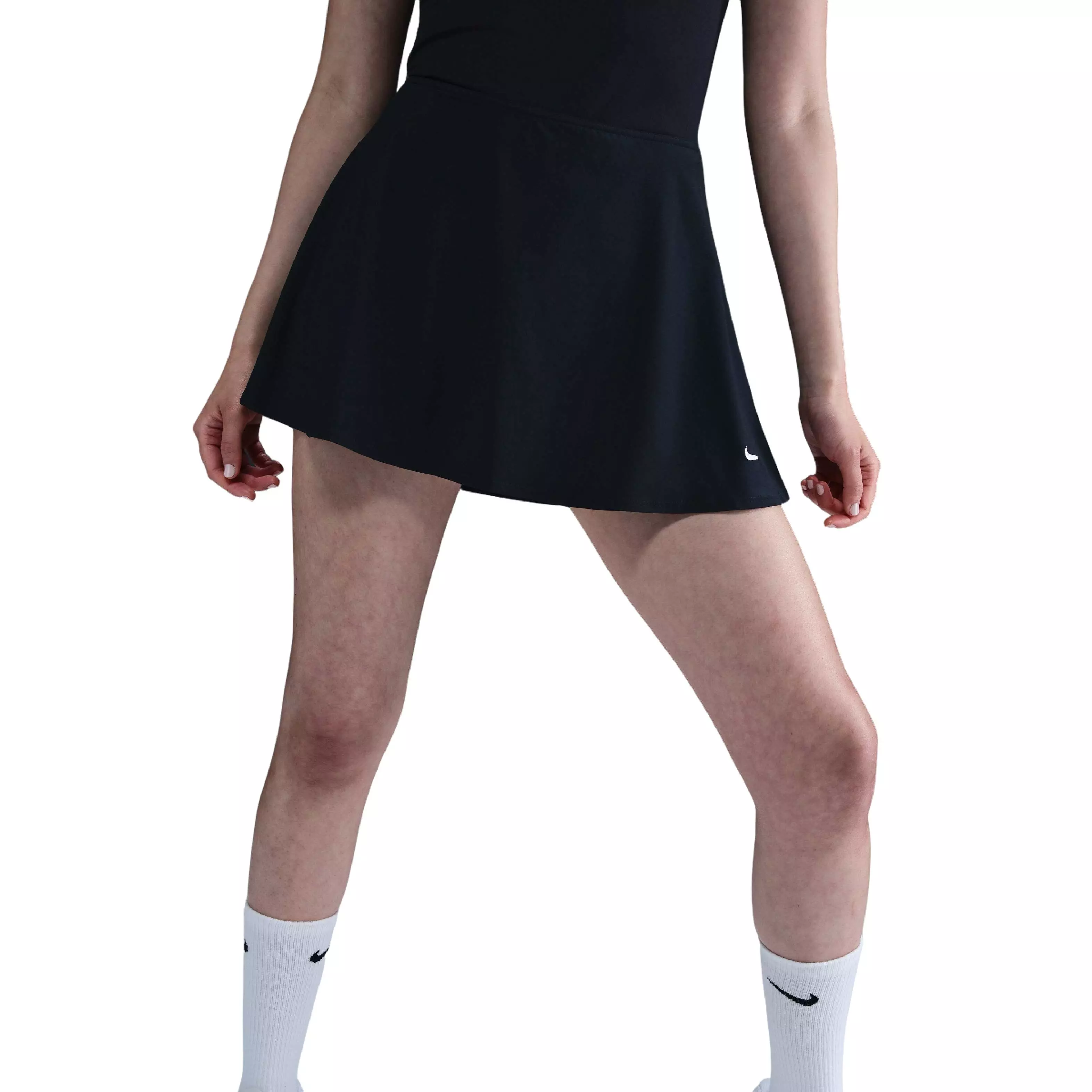 Nike Women's Dri-FIT Victory Mid-Rise Short Flouncy Tennis Skirt - Black - BLACK