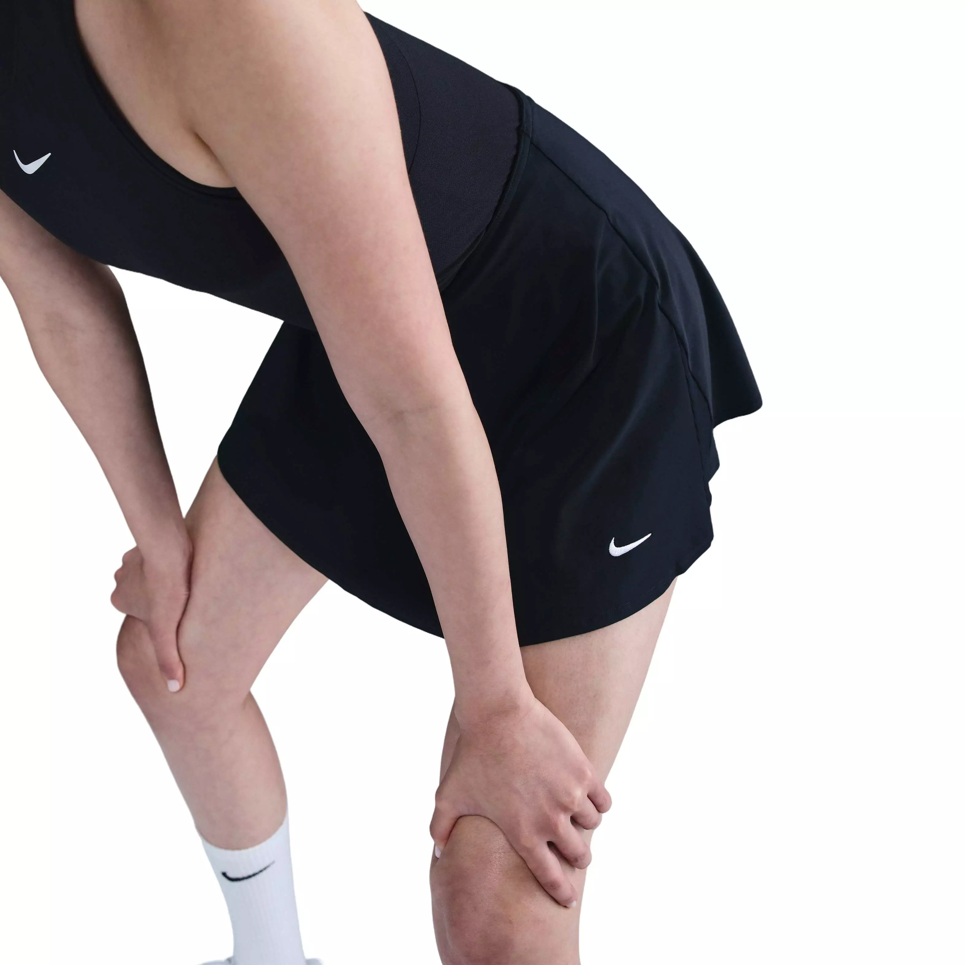 Nike Women's Dri-FIT Victory Mid-Rise Short Flouncy Tennis Skirt - Black - BLACK