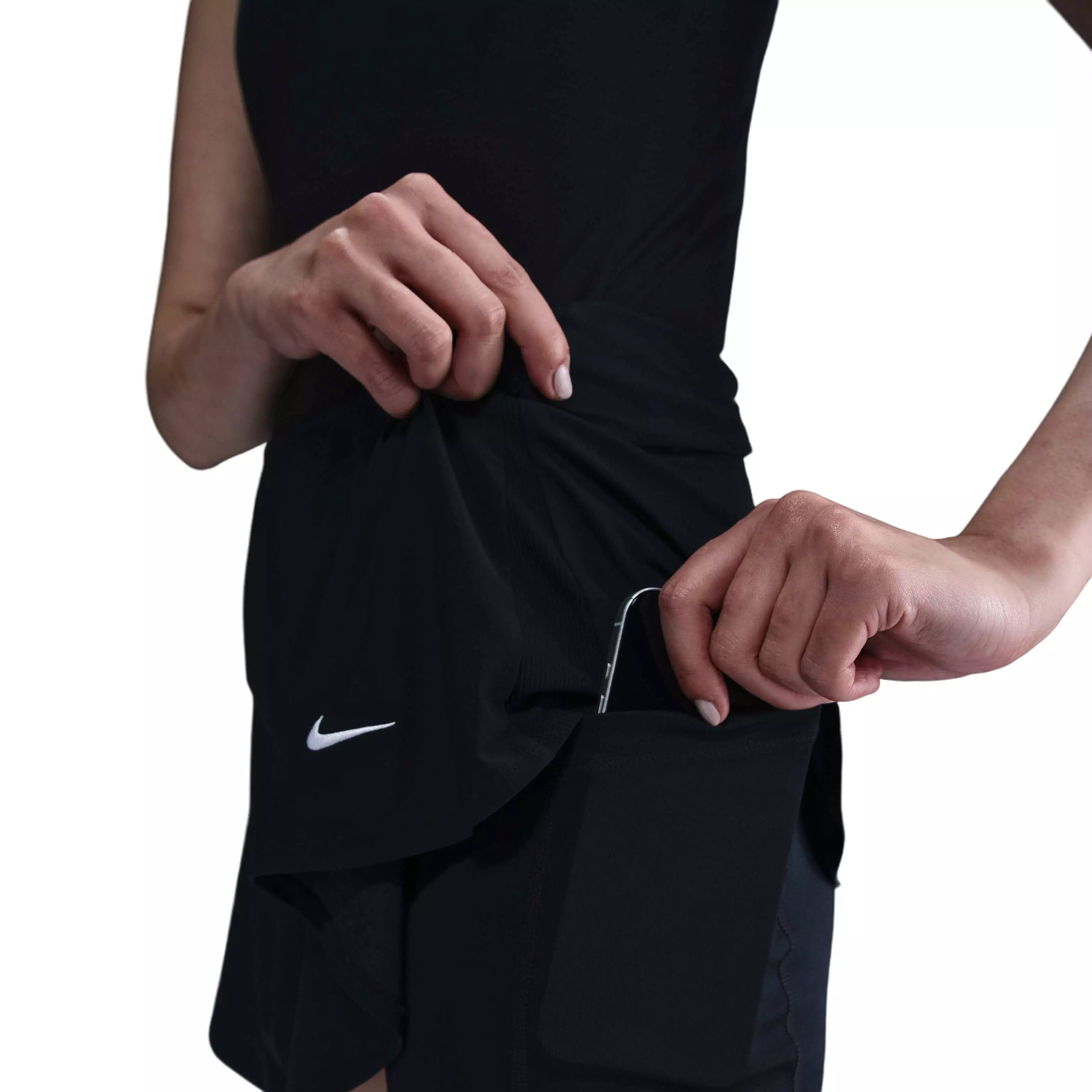 Nike Women's Dri-FIT Victory Mid-Rise Short Flouncy Tennis Skirt - Black - BLACK