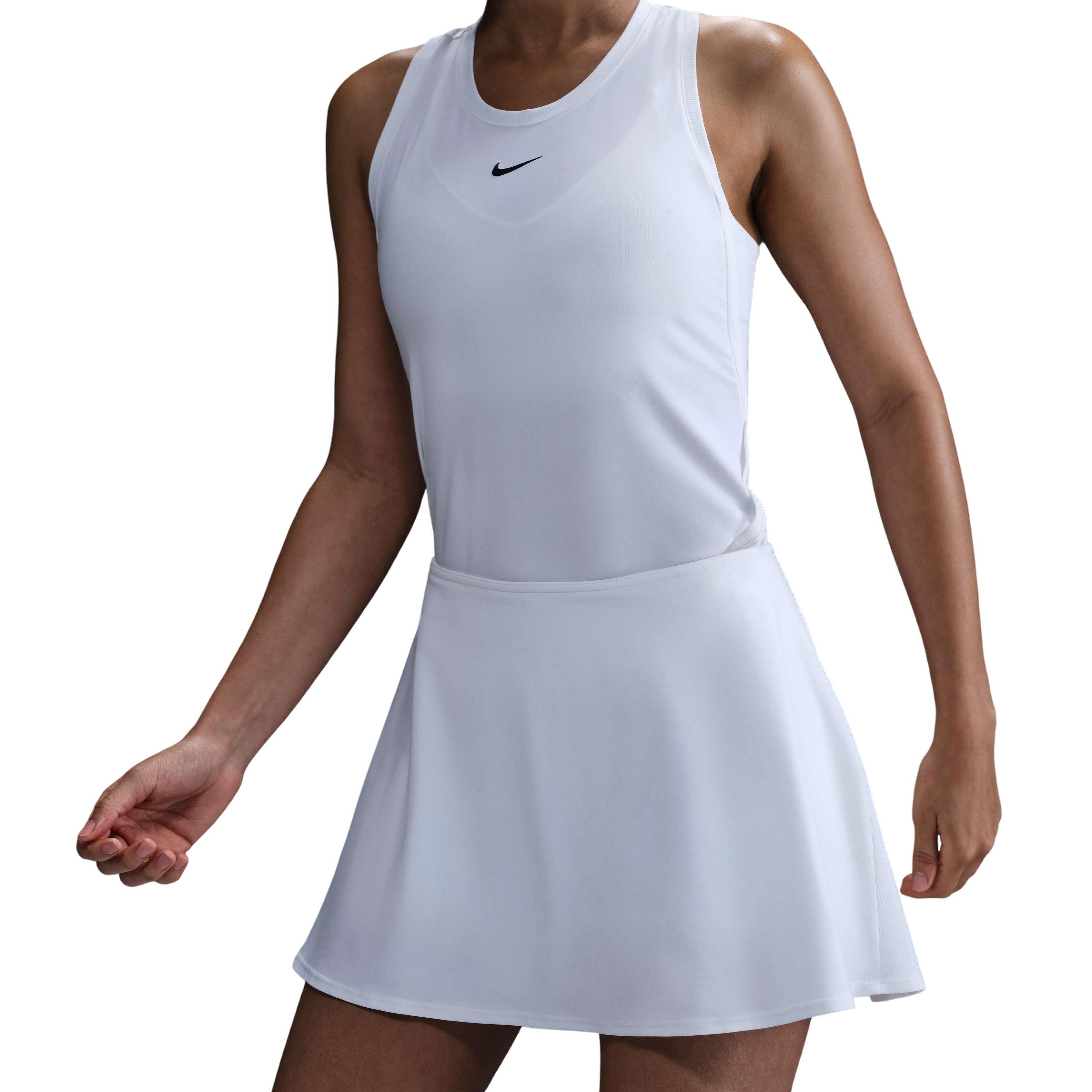 Nike Women's Dri-FIT Victory Mid-Rise Short Flouncy Tennis Skirt -White - WHITE Thumbnail View 1