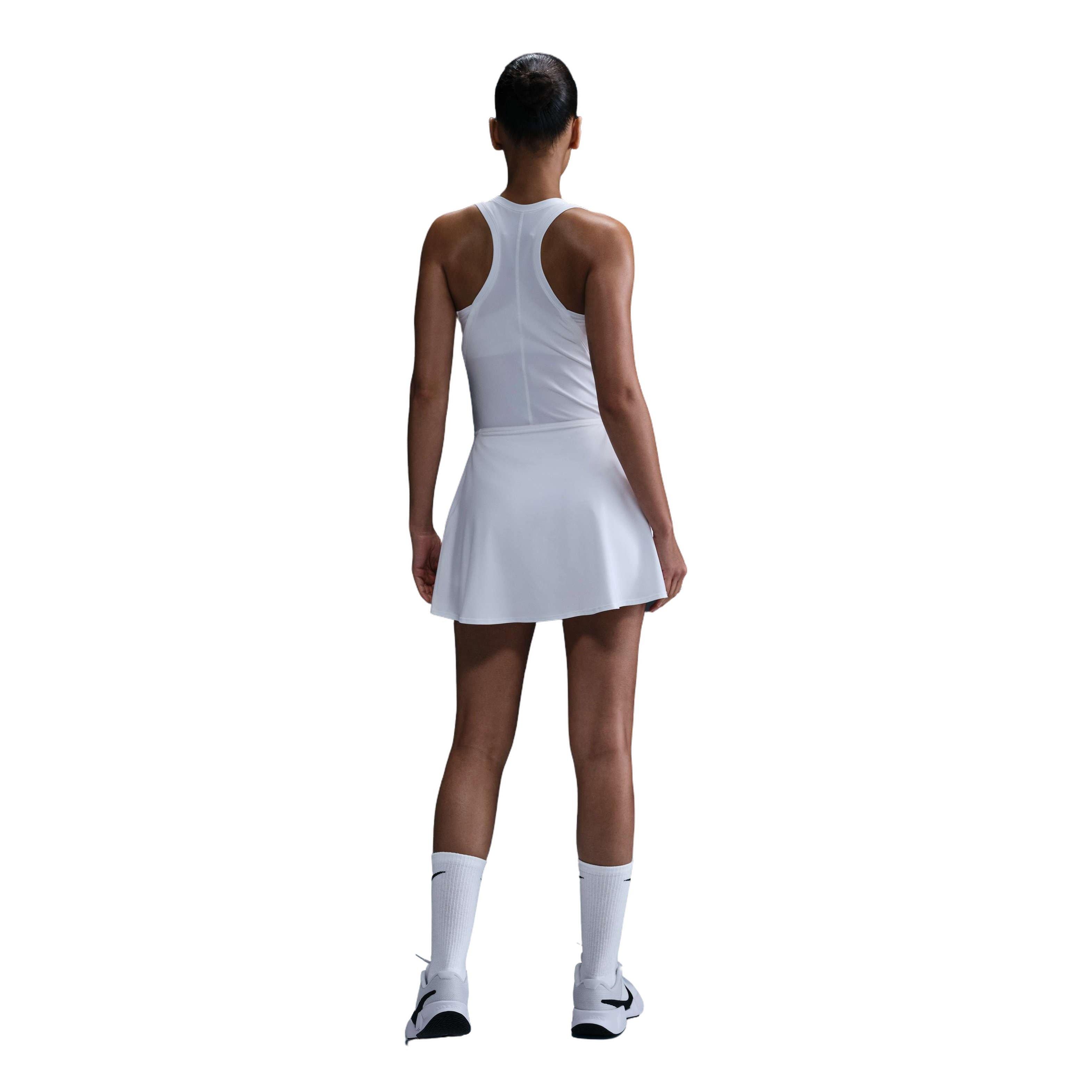 Nike Women's Dri-FIT Victory Mid-Rise Short Flouncy Tennis Skirt -White - WHITE Thumbnail View 4