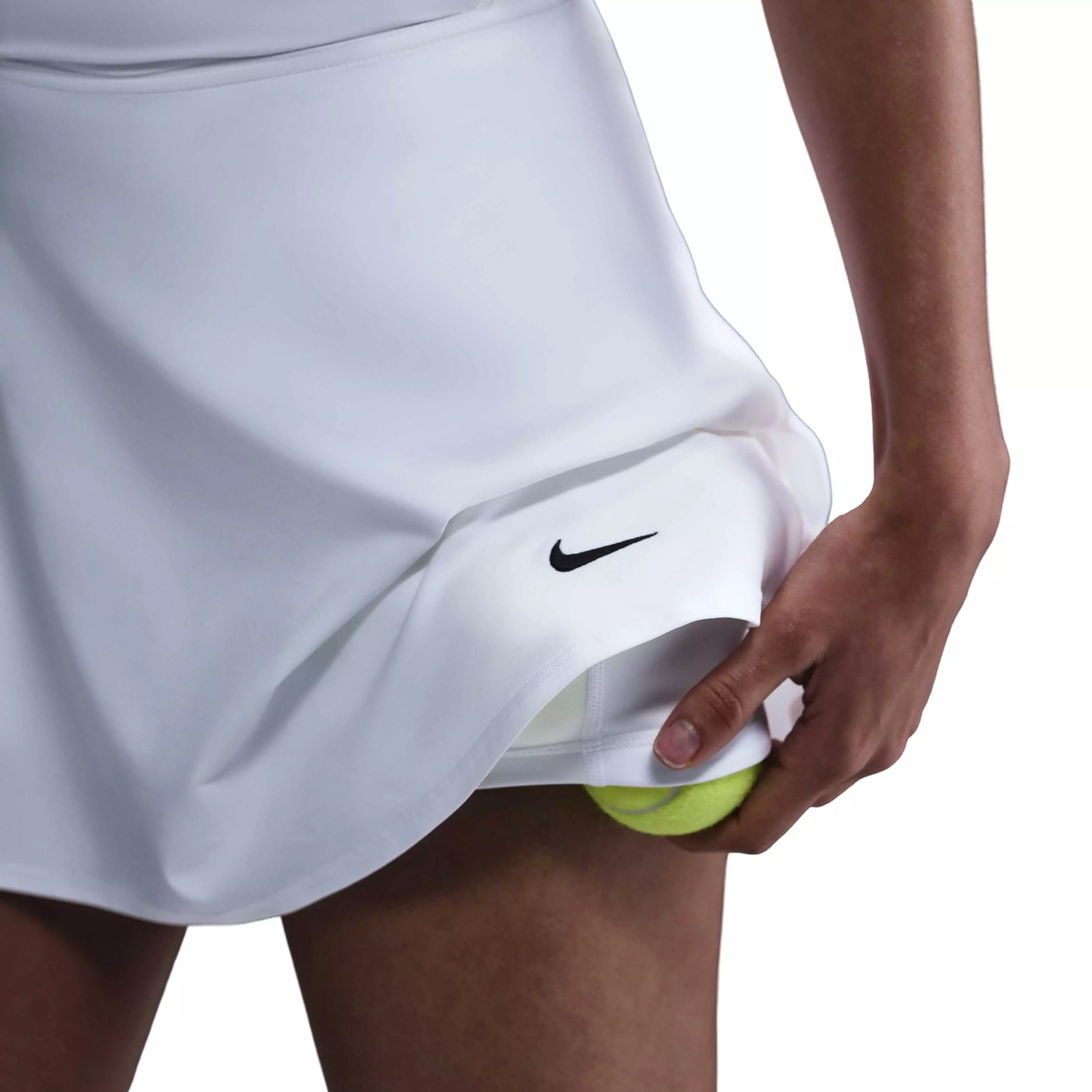 Nike Women's Dri-FIT Victory Mid-Rise Short Flouncy Tennis Skirt -White - WHITE