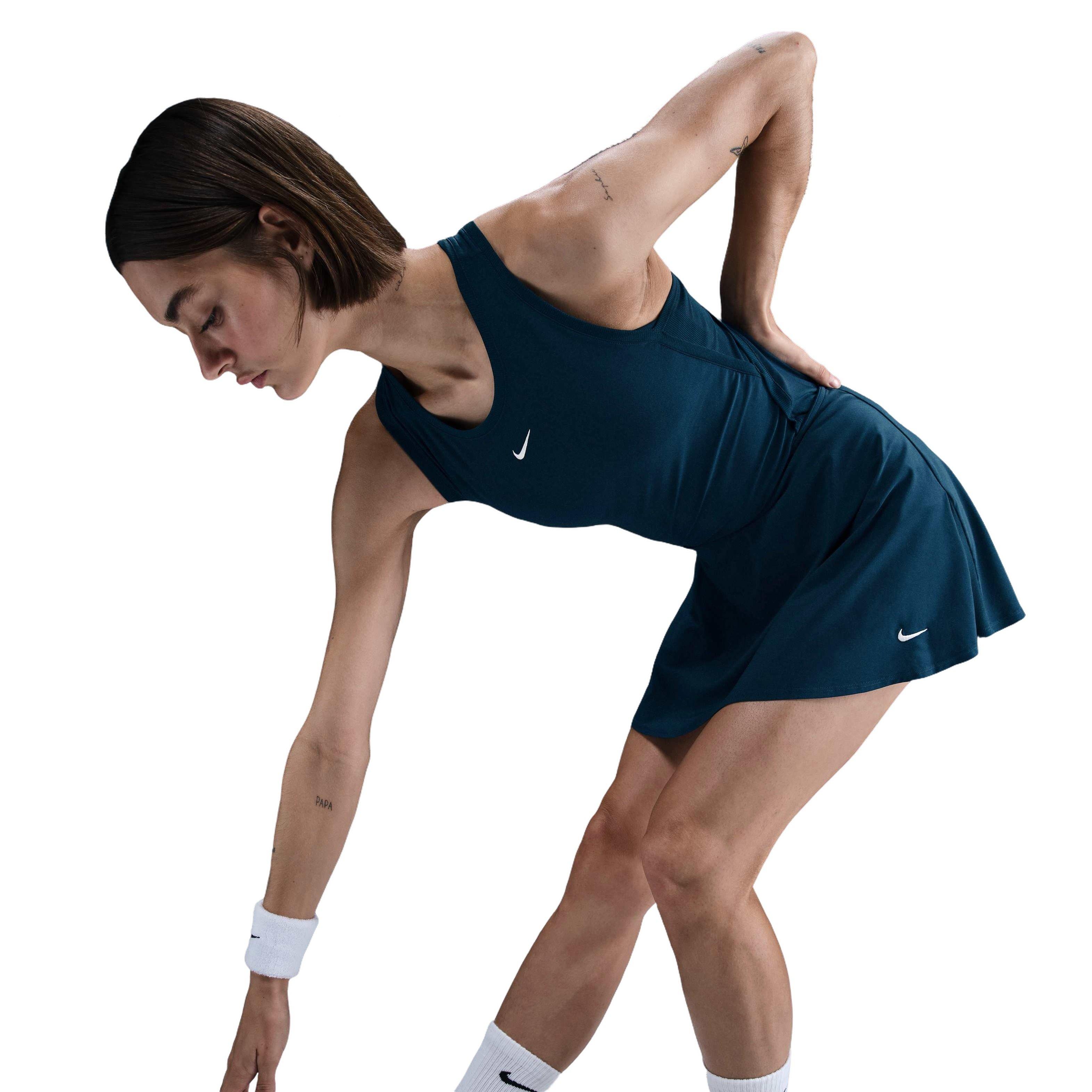 Nike Women's Dri-FIT Victory Mid-Rise Short Flouncy Tennis Skirt -Navy - NAVY Thumbnail View 2