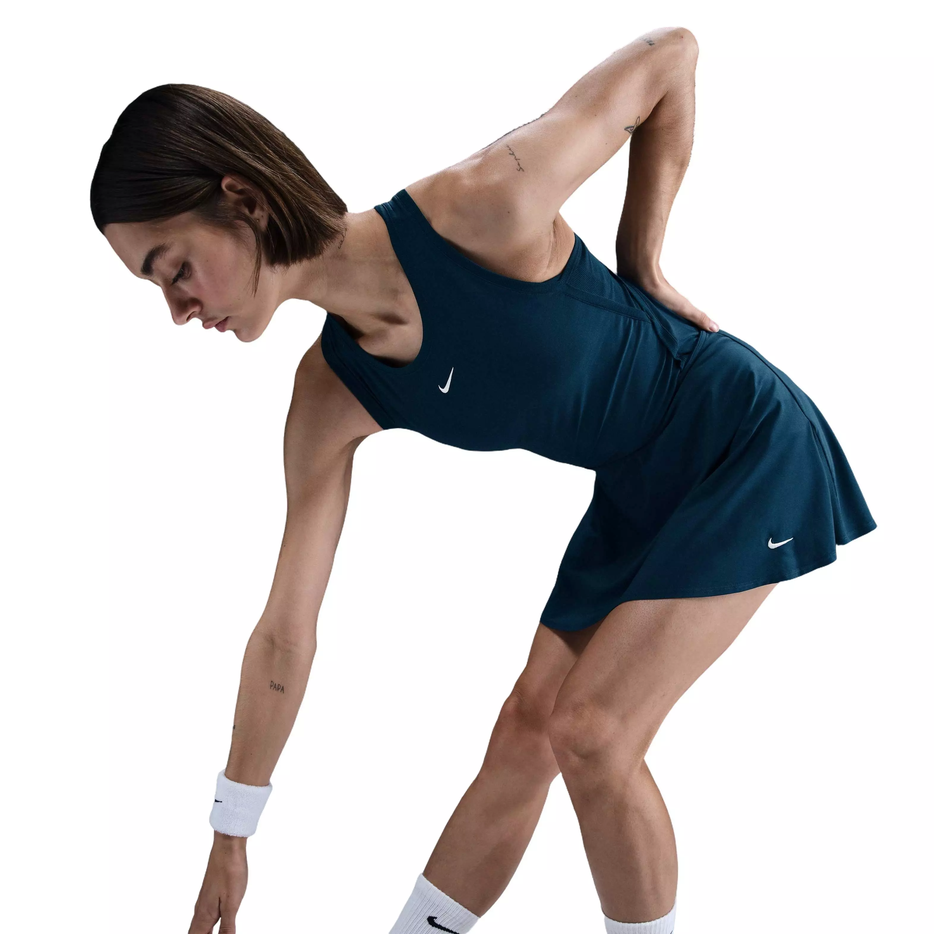 Nike Women's Dri-FIT Victory Mid-Rise Short Flouncy Tennis Skirt -Navy - NAVY