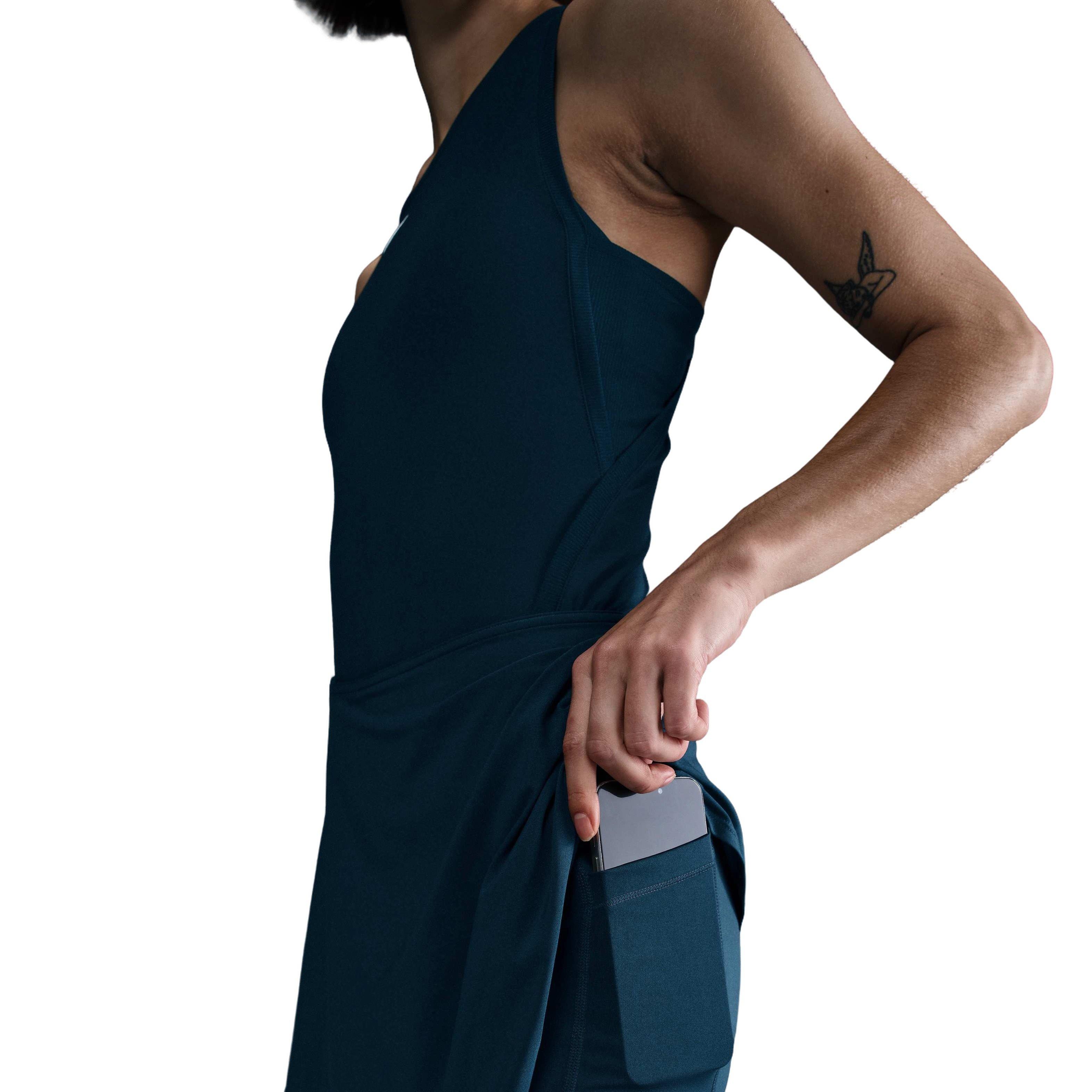 Nike Women's Dri-FIT Victory Mid-Rise Short Flouncy Tennis Skirt -Navy - NAVY Thumbnail View 7