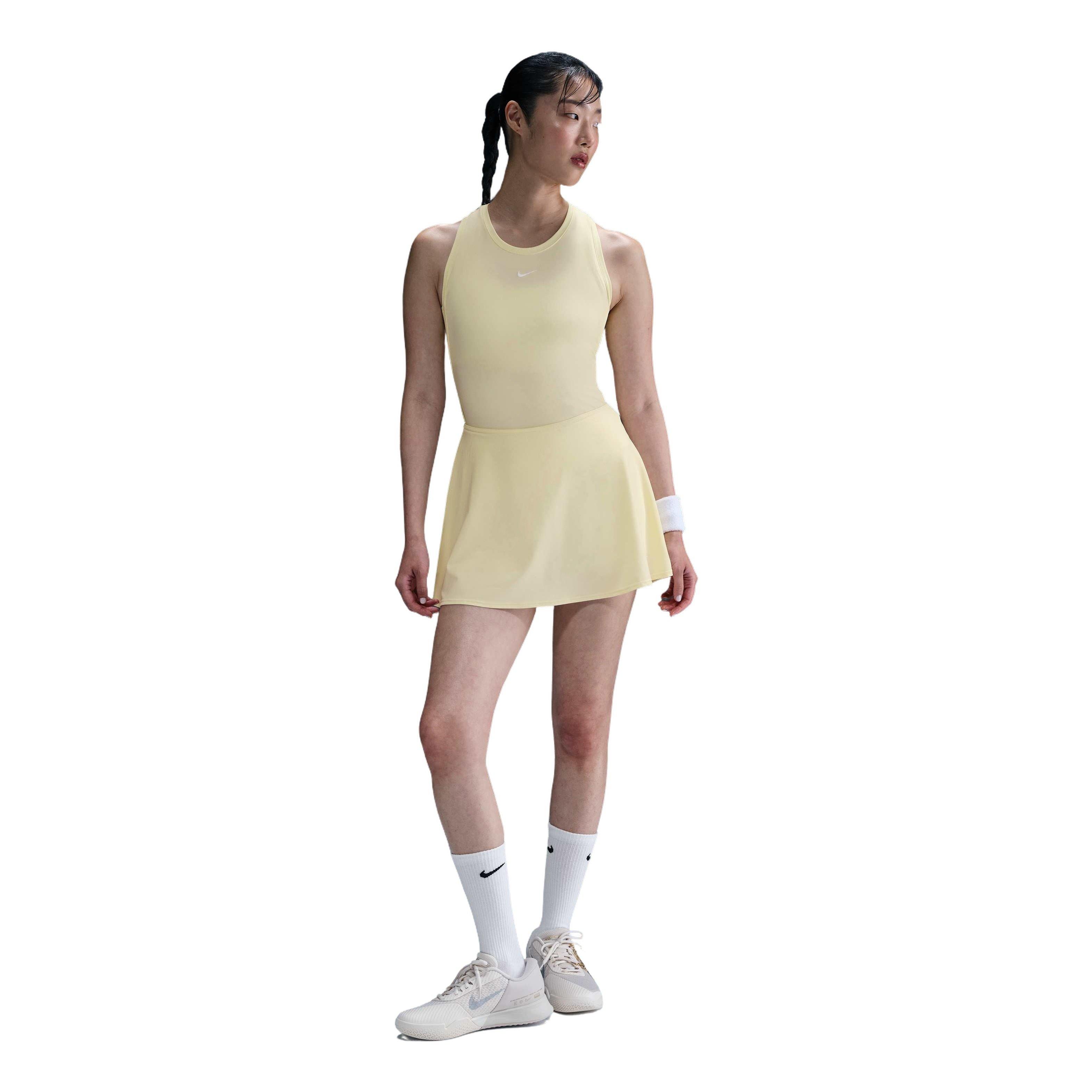 Nike Dri-FIT Victory​ Mid-Rise​ Short Flouncy Women's Yellow Tennis Skirt