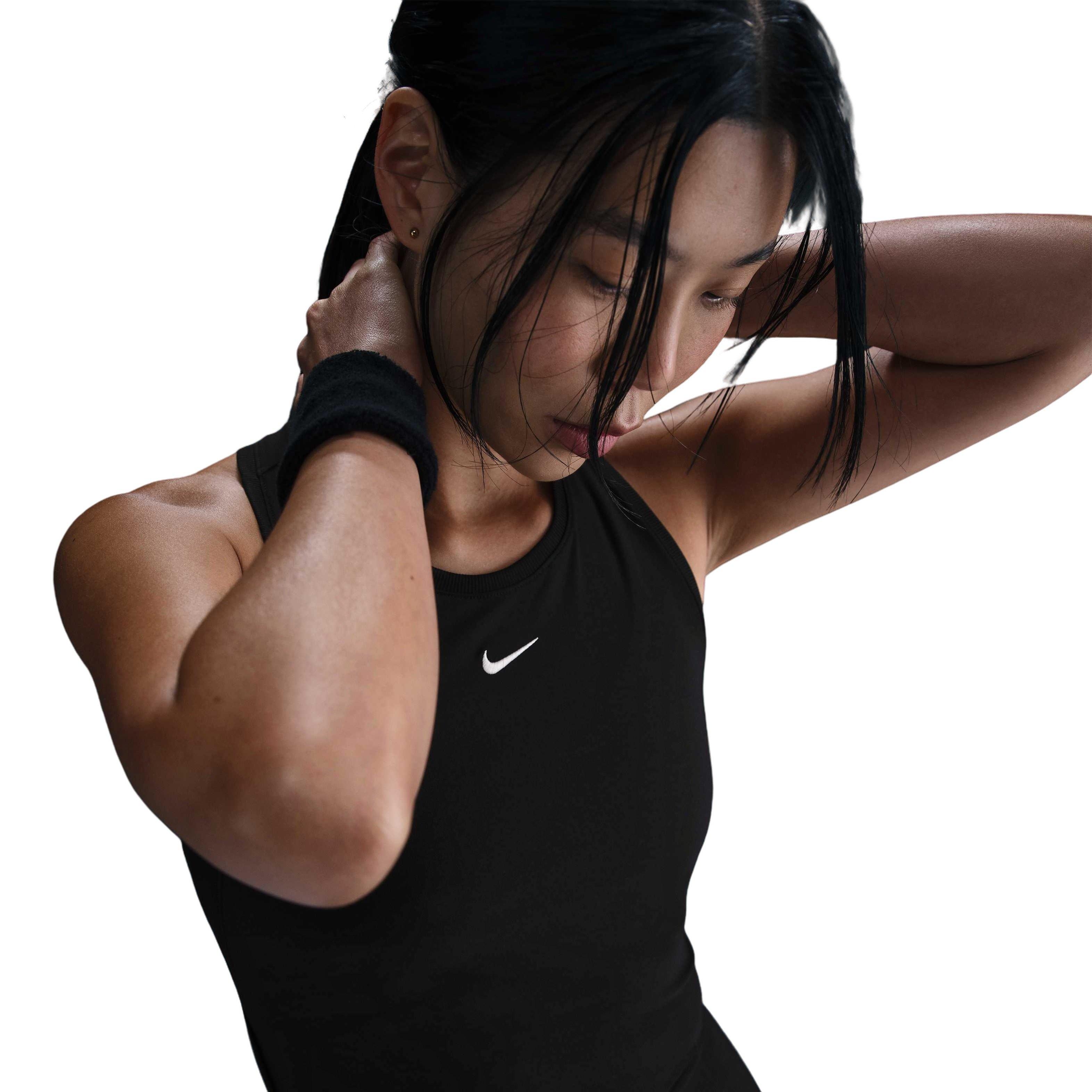 Nike Women's Dri-FIT​ Victory Tennis Tank Top -Black - BLACK Thumbnail View 3