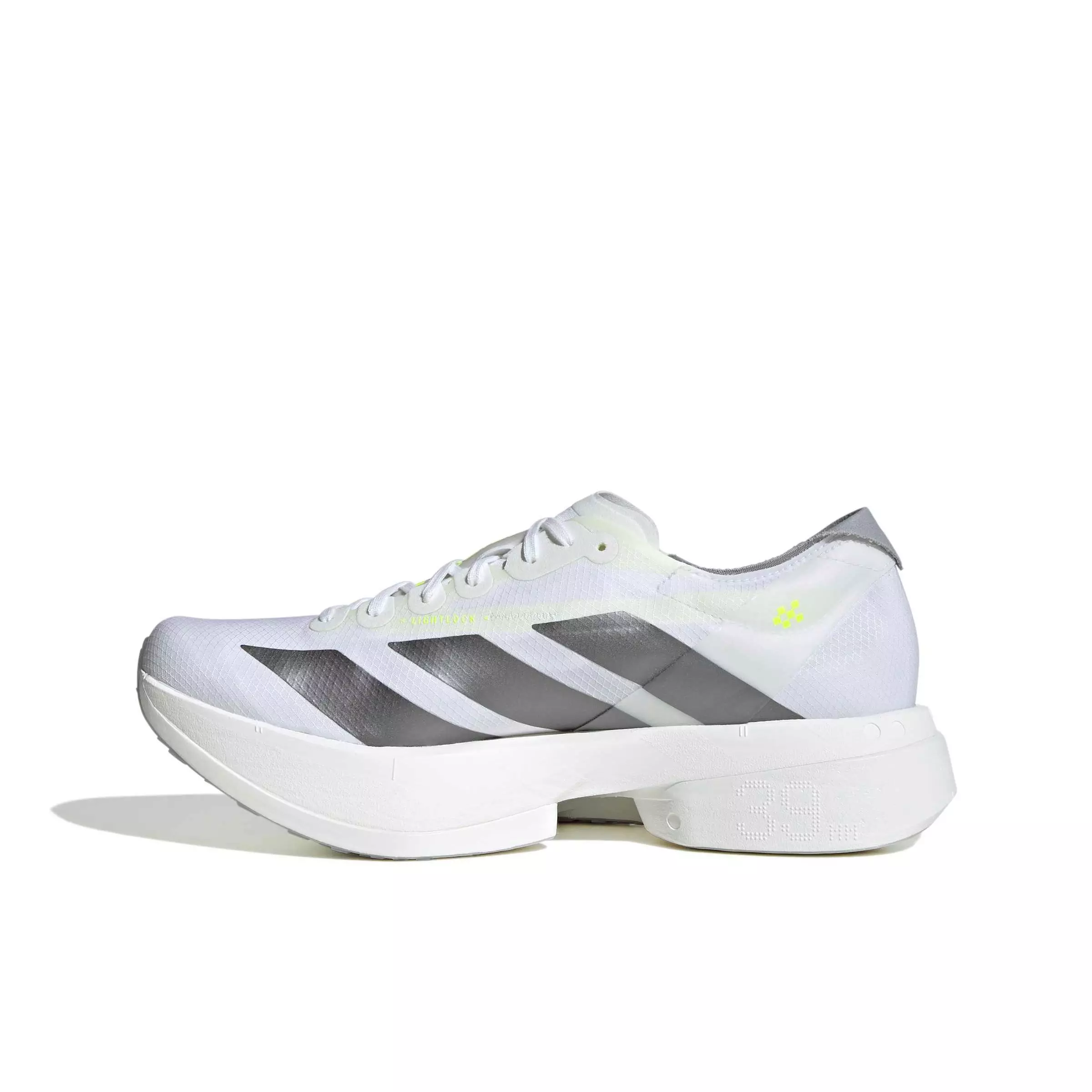 adidas Adizero Adios Pro 4 "Ftwr White/Iron Metallic/Solar Yellow" Men's Running Shoe - WHITE/IRON/YELLOW