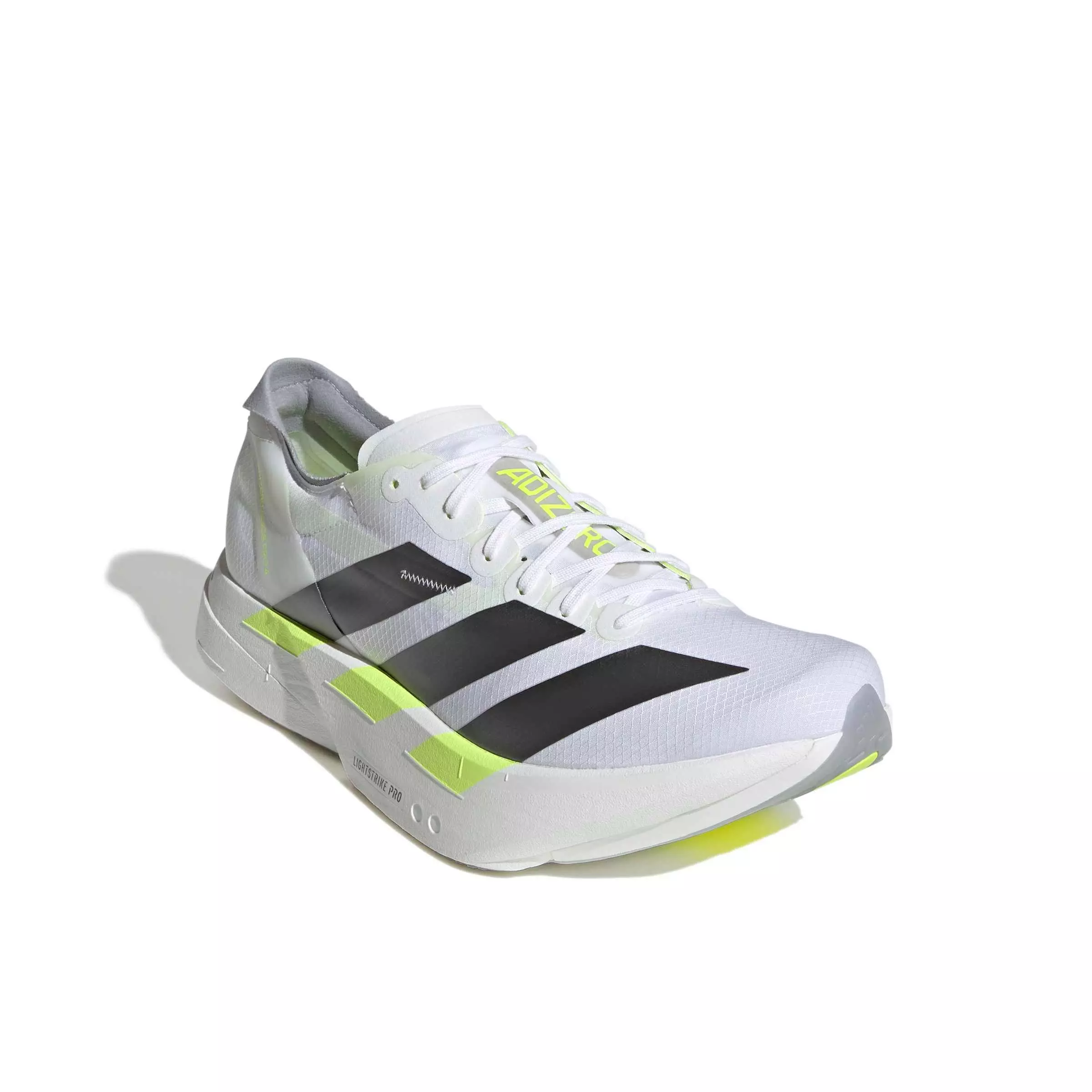 adidas Adizero Adios Pro 4 "Ftwr White/Iron Metallic/Solar Yellow" Men's Running Shoe - WHITE/IRON/YELLOW