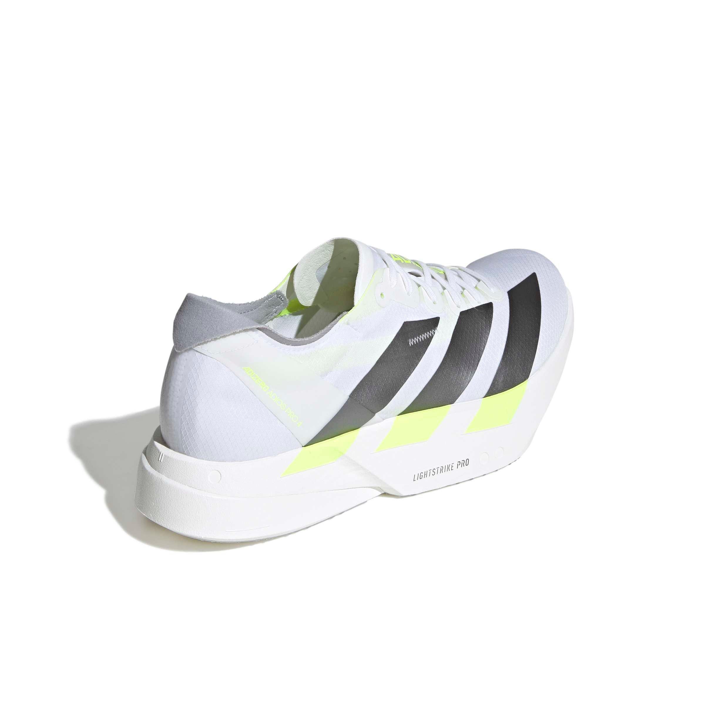 adidas Adizero Adios Pro 4 "Ftwr White/Iron Metallic/Solar Yellow" Men's Running Shoe - WHITE/IRON/YELLOW