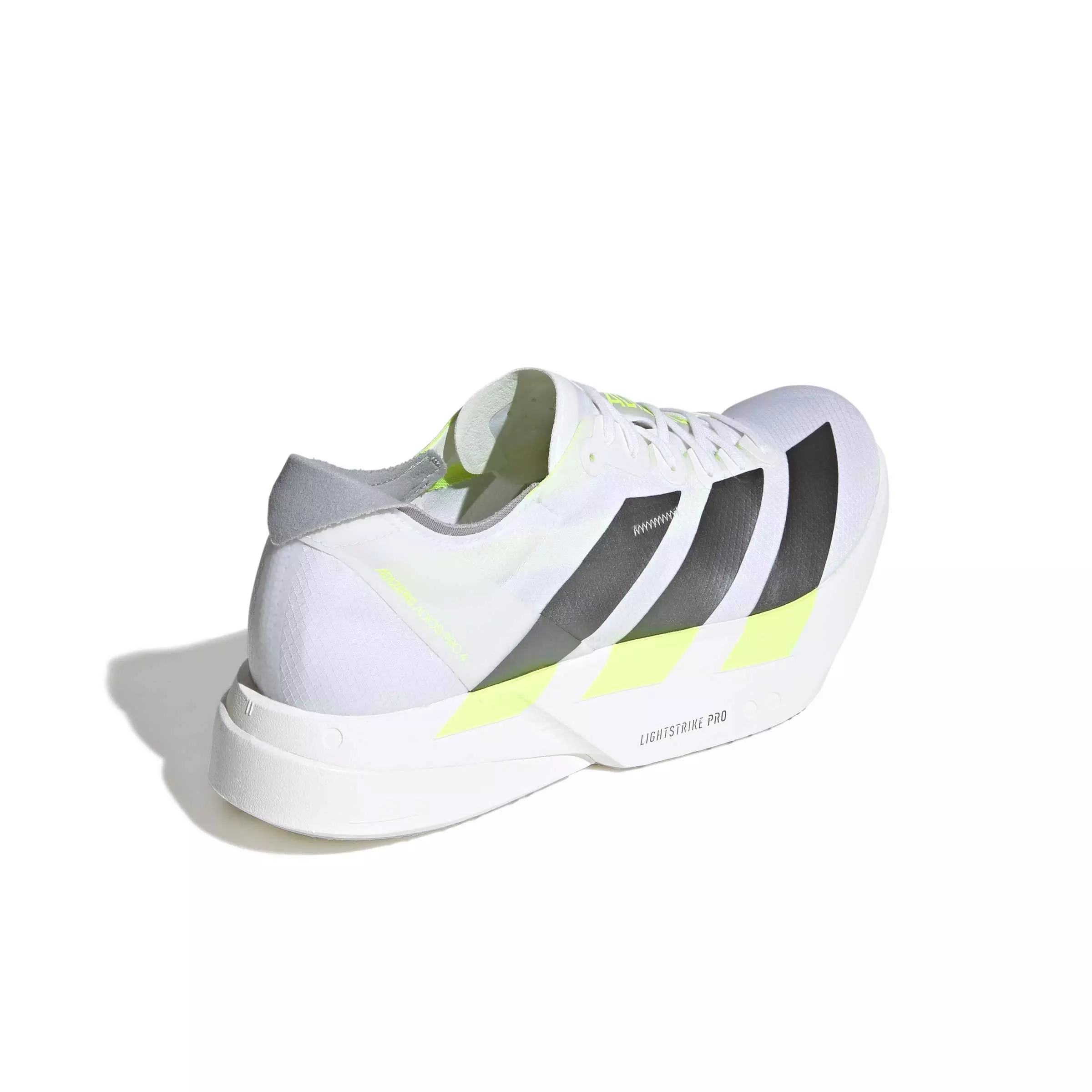 adidas Adizero Adios Pro 4 "Ftwr White/Iron Metallic/Solar Yellow" Men's Running Shoe - WHITE/IRON/YELLOW