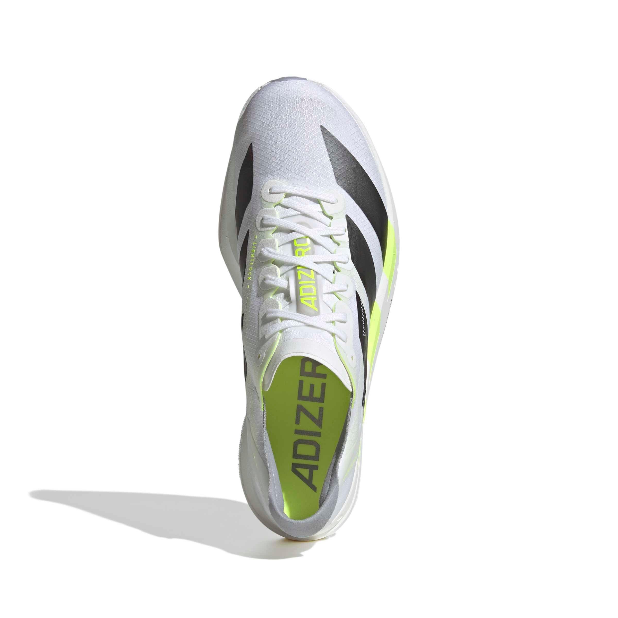 adidas Adizero Adios Pro 4 "Ftwr White/Iron Metallic/Solar Yellow" Men's Running Shoe - WHITE/IRON/YELLOW