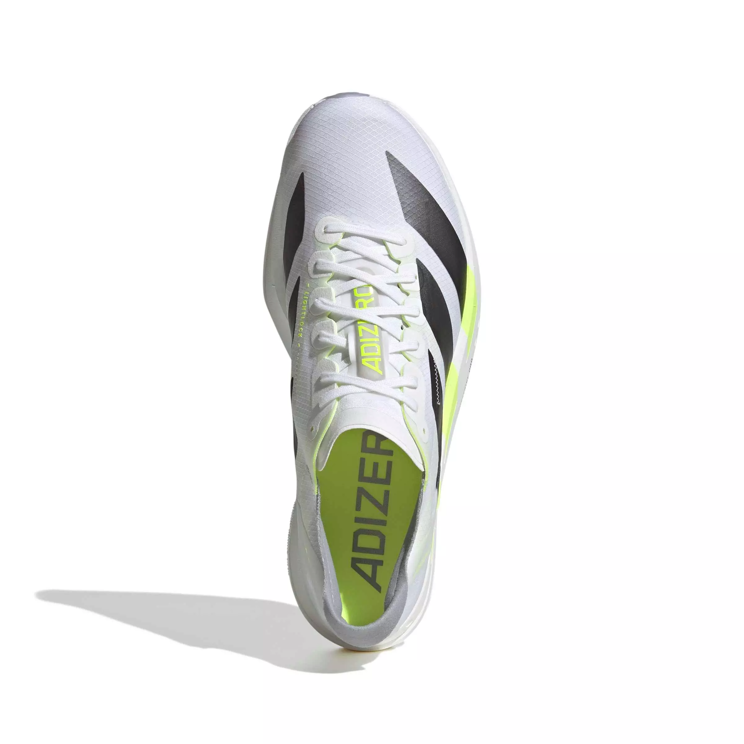 adidas Adizero Adios Pro 4 "Ftwr White/Iron Metallic/Solar Yellow" Men's Running Shoe - WHITE/IRON/YELLOW