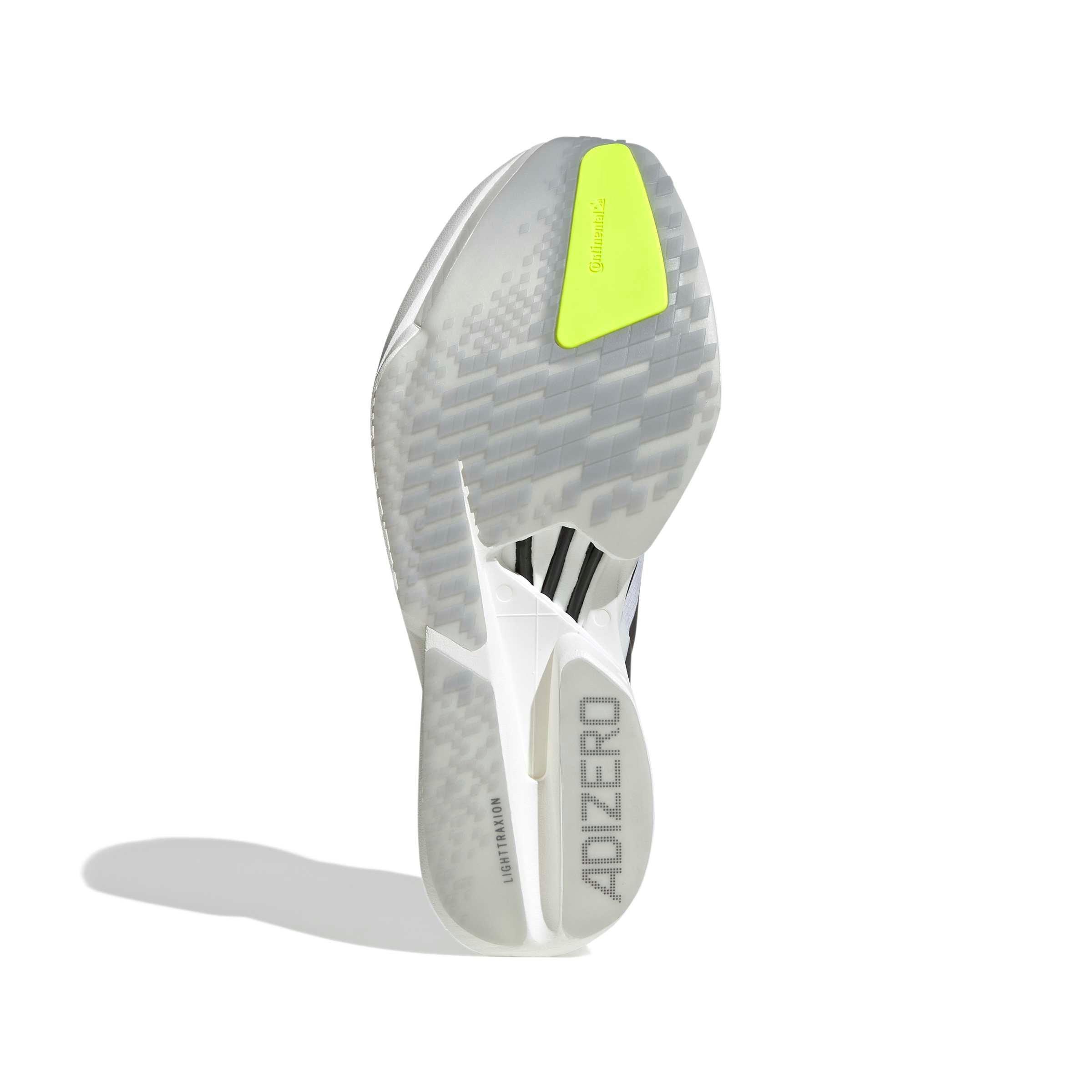 adidas Adizero Adios Pro 4 "Ftwr White/Iron Metallic/Solar Yellow" Men's Running Shoe - WHITE/IRON/YELLOW
