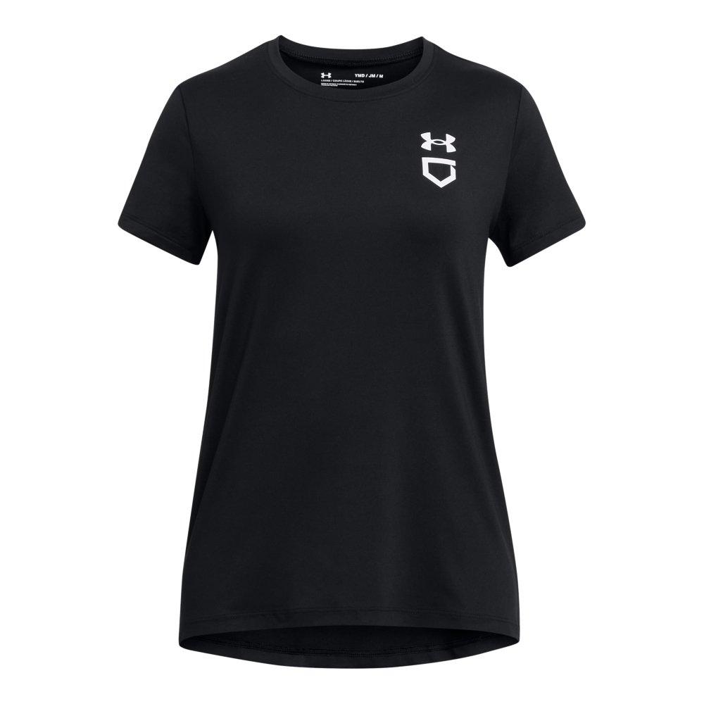 Under Armour Girls' Utility Softball Training T-Shirt - Black - BLACK Thumbnail View 1