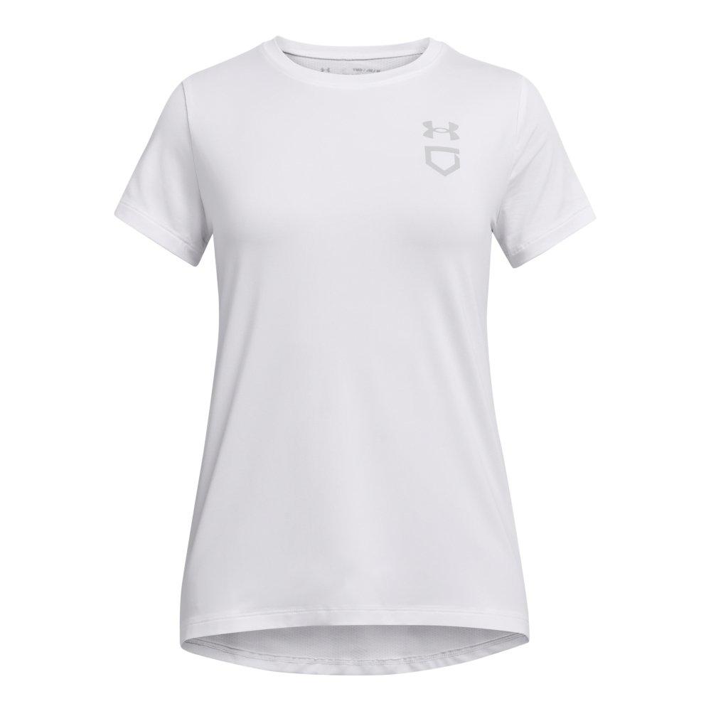 Under Armour Girls' Utility Softball Training T-Shirt - White - WHITE Thumbnail View 1