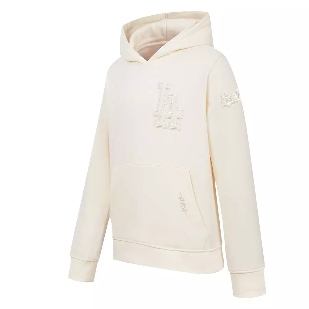 Pro Standard Big Boys' MLB Los Angeles Dodgers Neutral Fleece Pullover Hoodie -Cream - CREAM